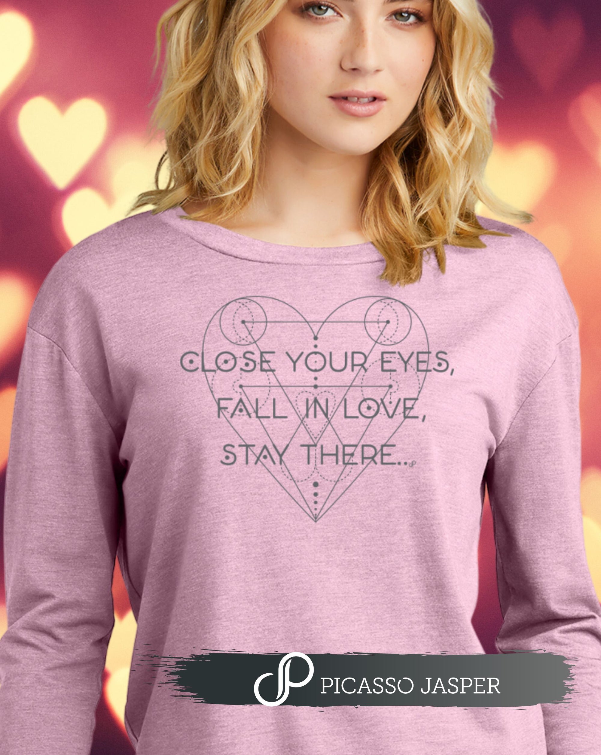 Fall in LOVE, slightly cropped, Long sleeve Tee