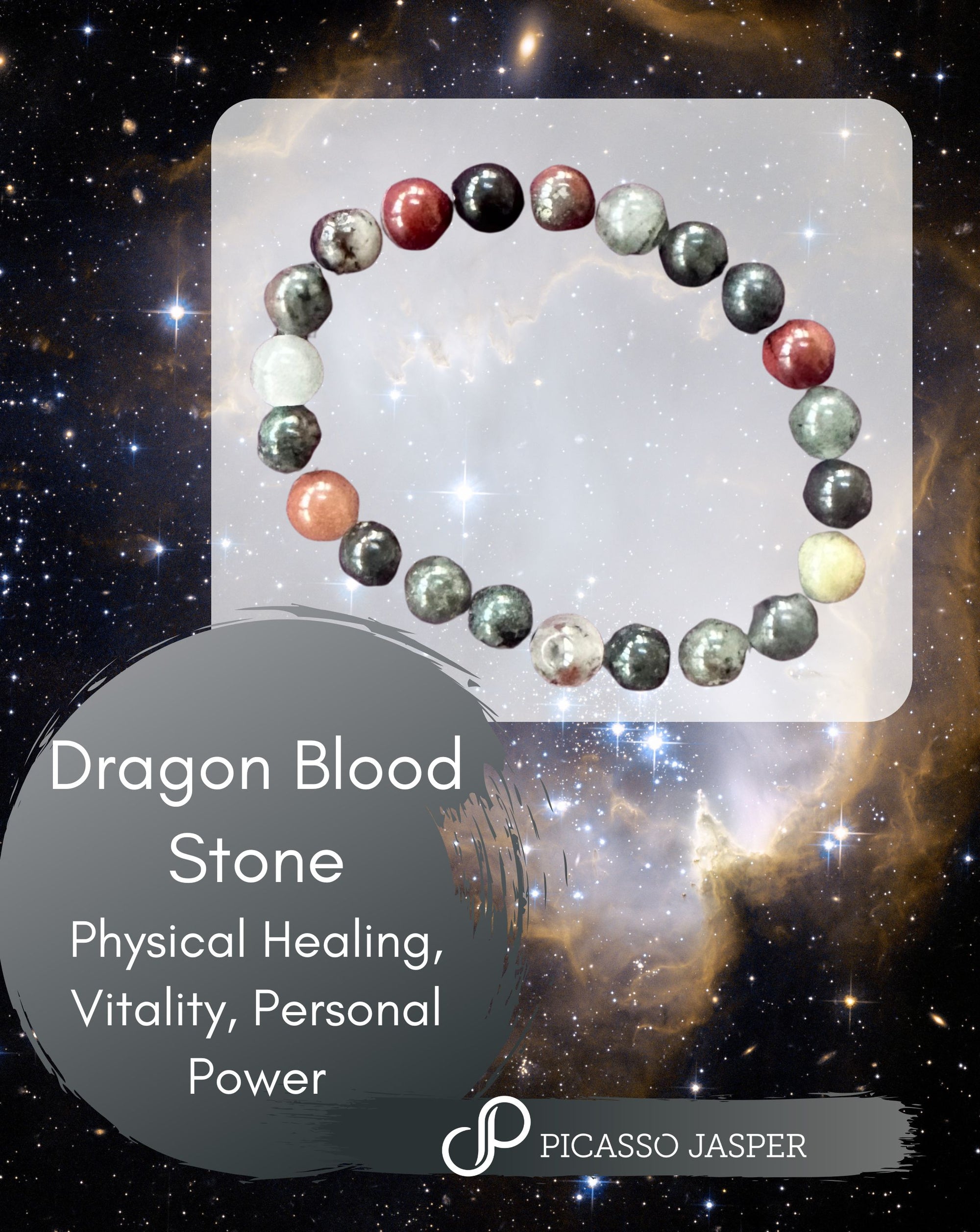 Dragon Blood Jasper, 8mm Crystal Bracelet- Physical Healing, Vitality & Personal Power