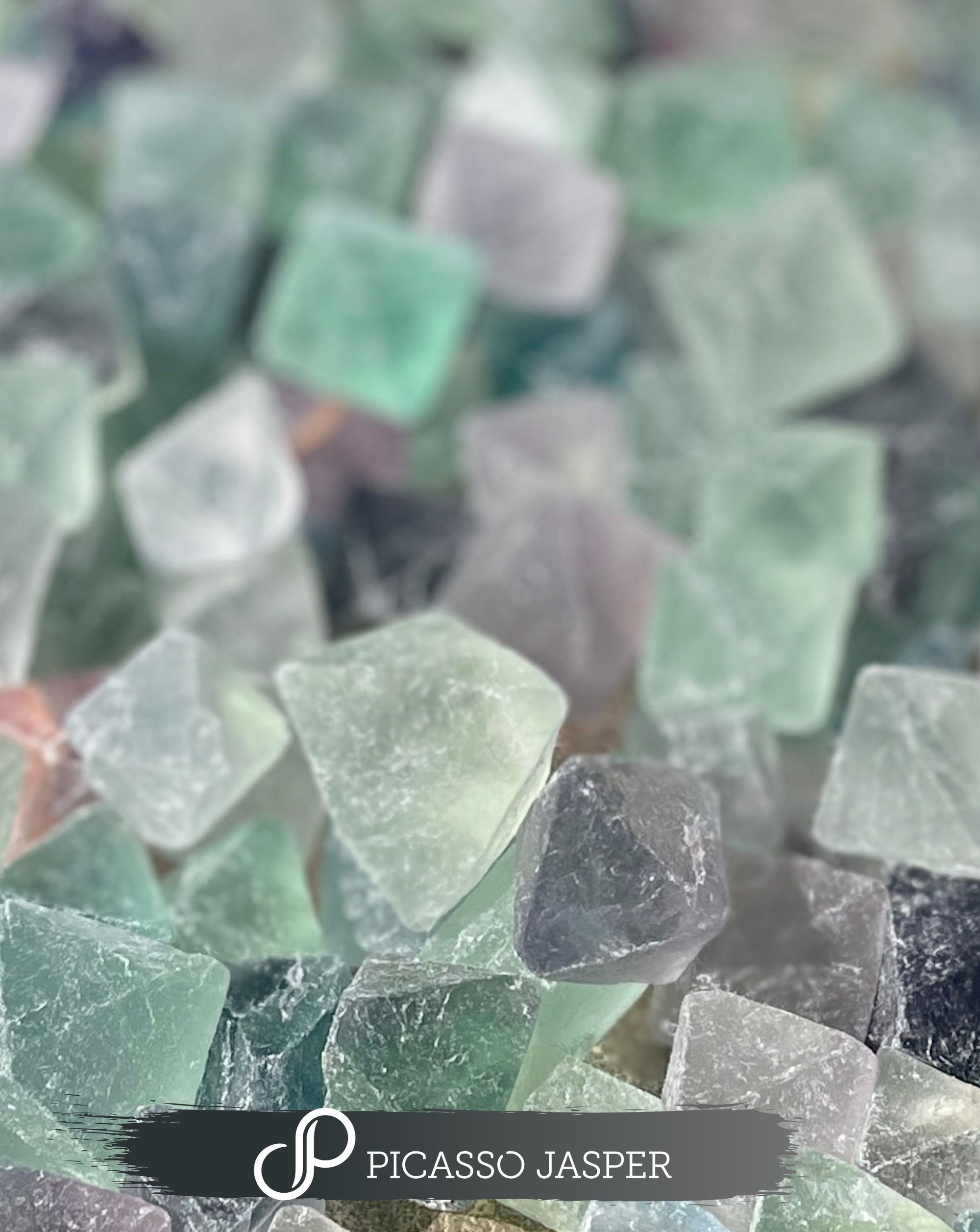 Fluorite- Go with the Flow, Octahedron Shape Tumble Stone
