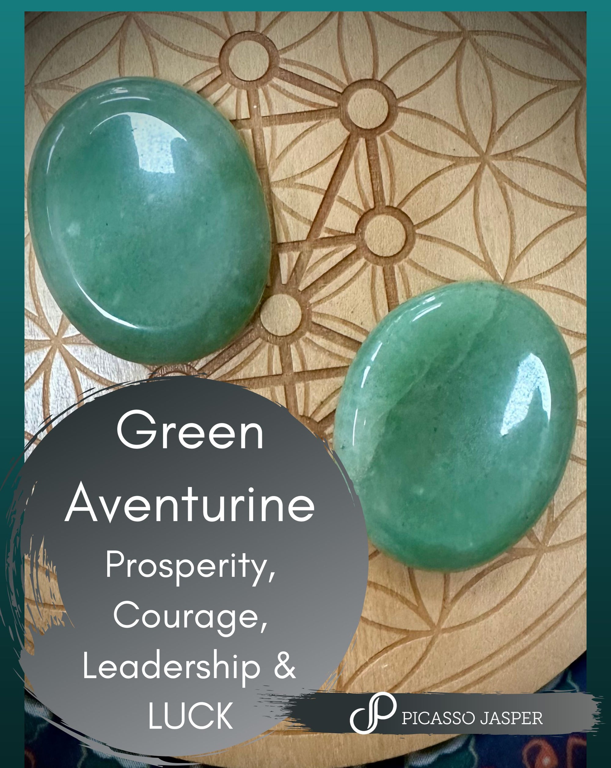 Green Aventurine, Worry Stone - Prosperity, Courage, Leadership & LUCK!