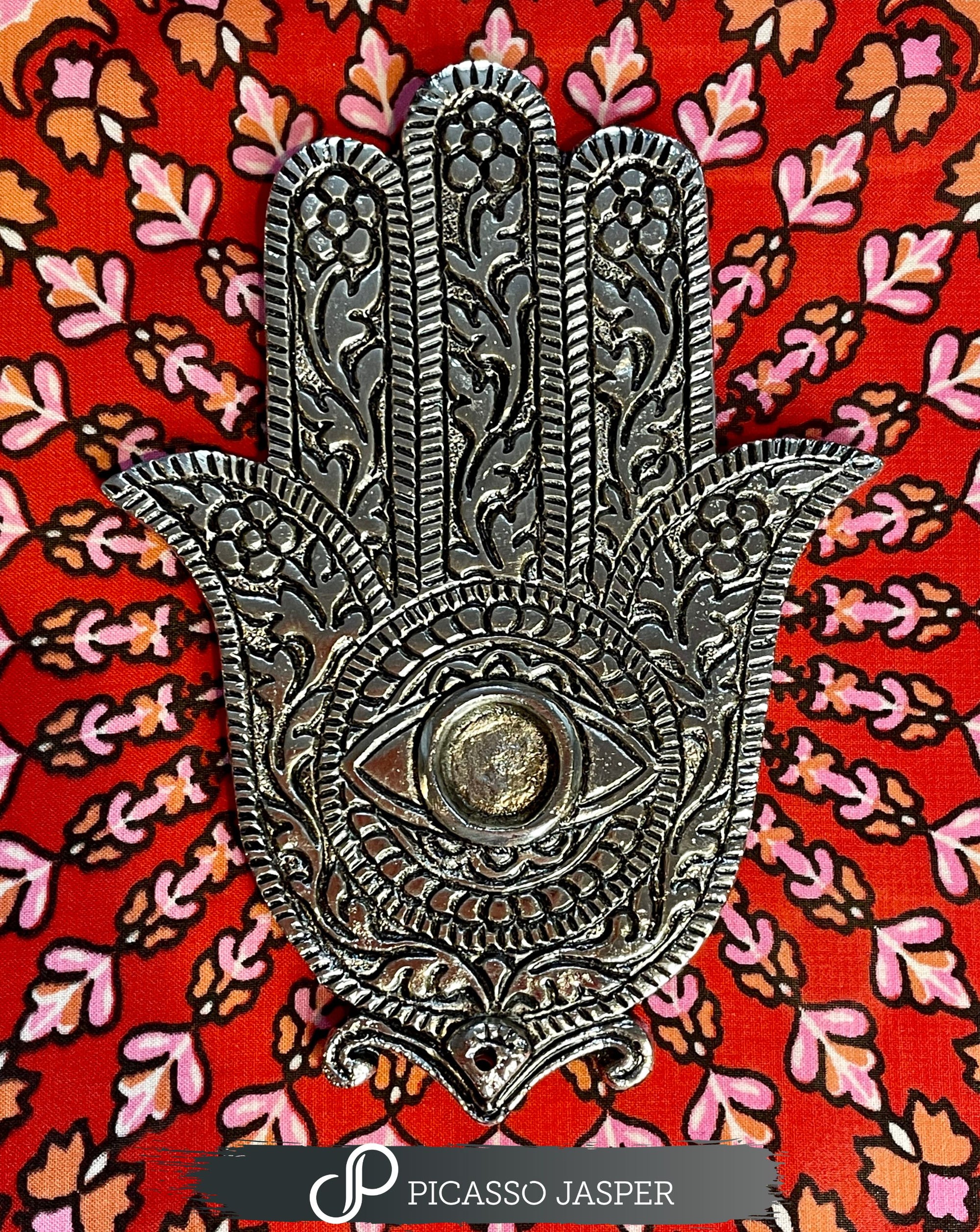 Hamsa Incense Stick or Cone Holder + Sandalwood Incense Cones