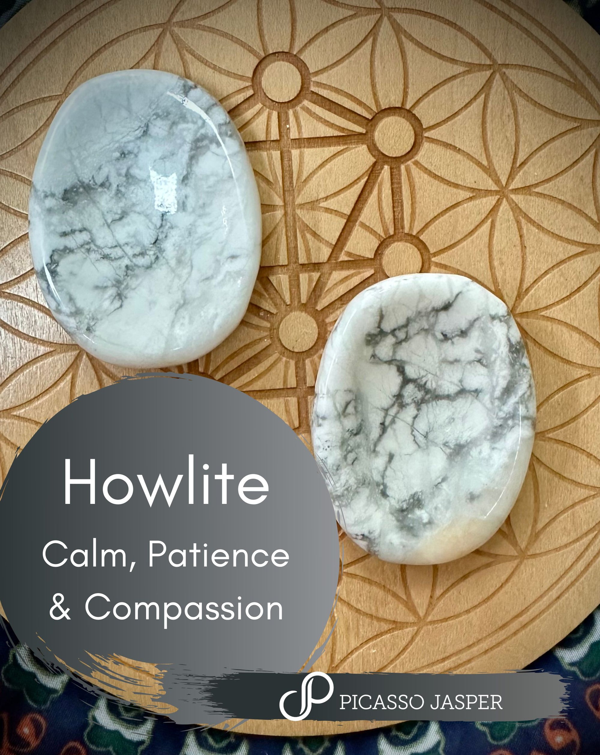 Howlite Worry Stone- Calm, Patience & Compassion