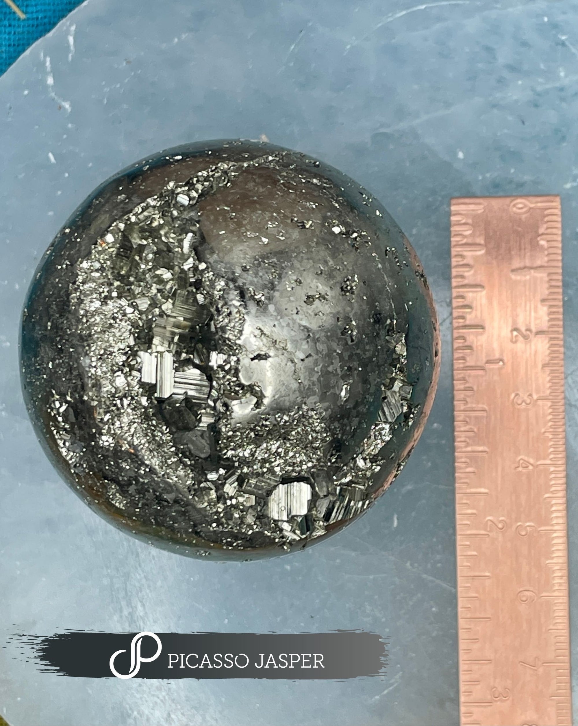 Pyrite Crystal Egg Sphere, Attract Abundance + Luck + Money