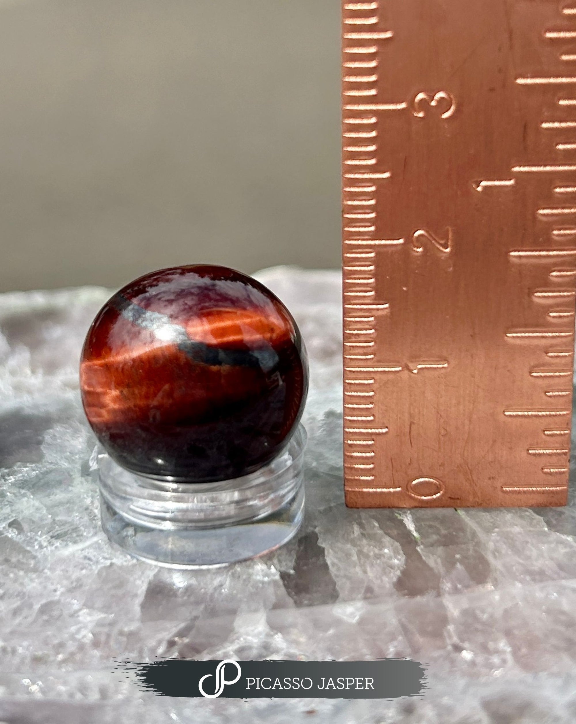 Red Tiger Eye, Mini Sphere Crystal - Prosperity, Courage, Strength + Protection