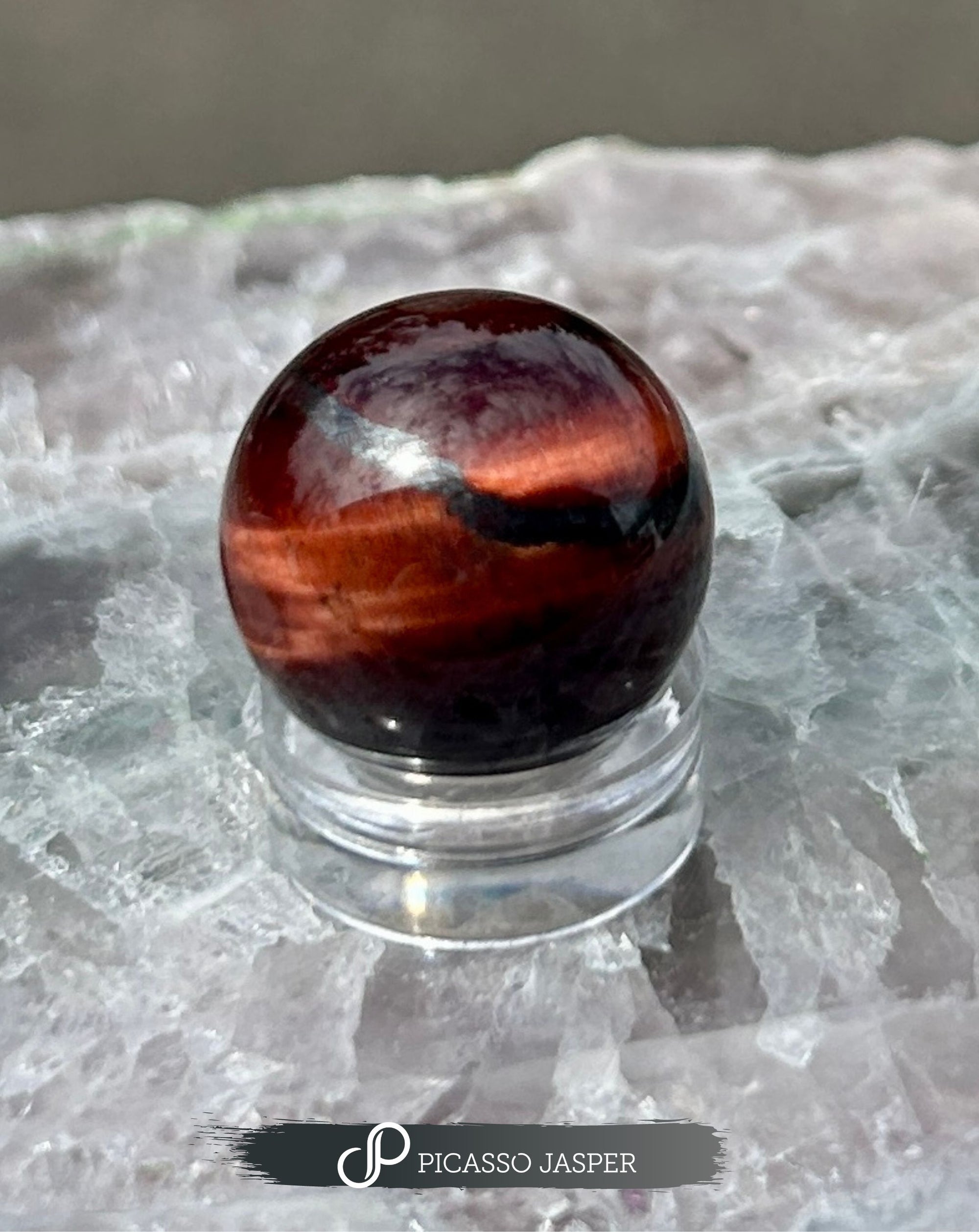 Red Tiger Eye, Mini Sphere Crystal - Prosperity, Courage, Strength + Protection