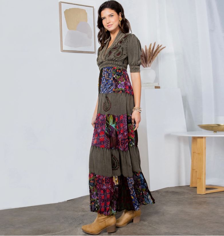 Earth Wisper Maxi Dress: Velvet & Embroidered!