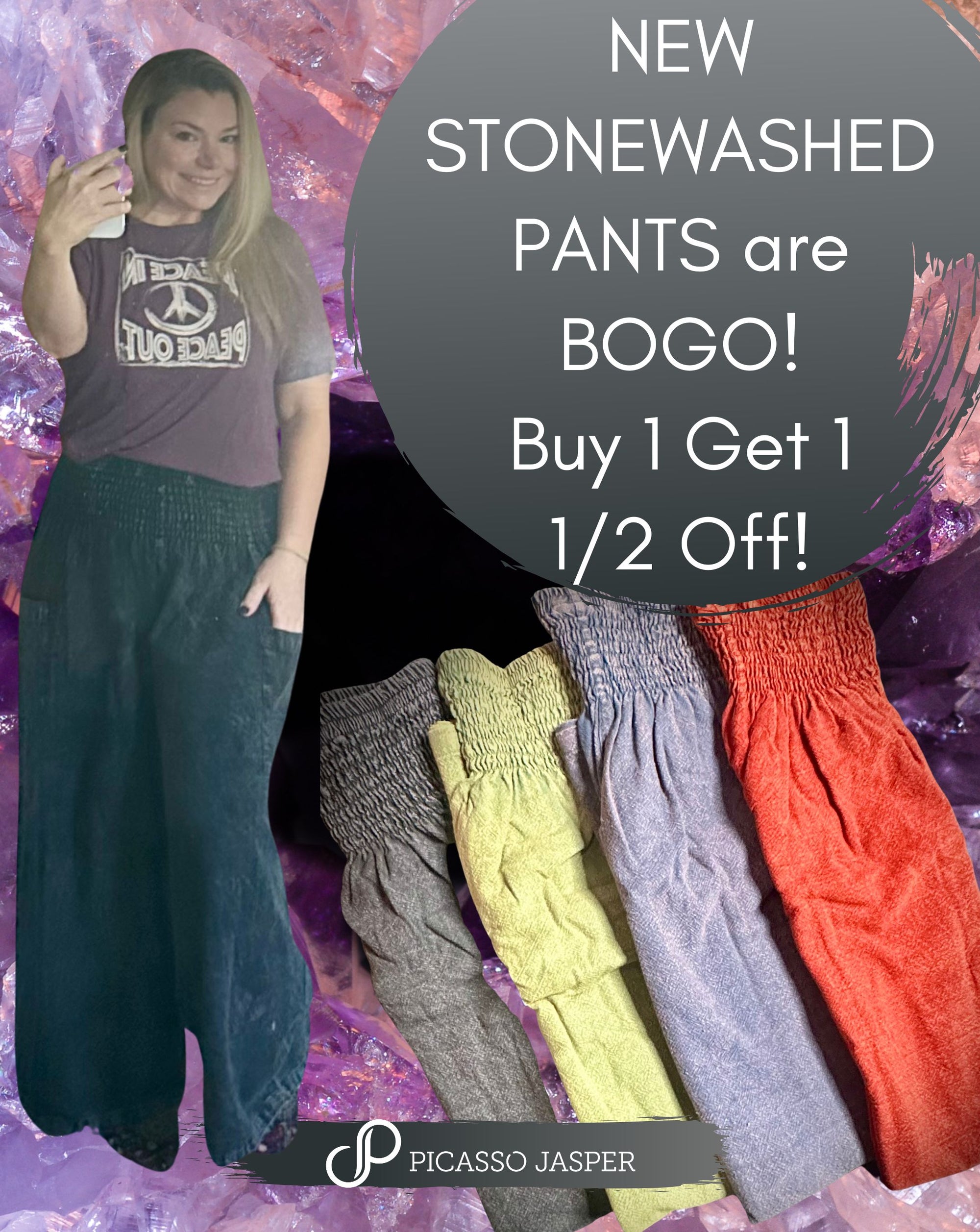 Two Pocket MAGIC, STONEWASHED Cotton Pant