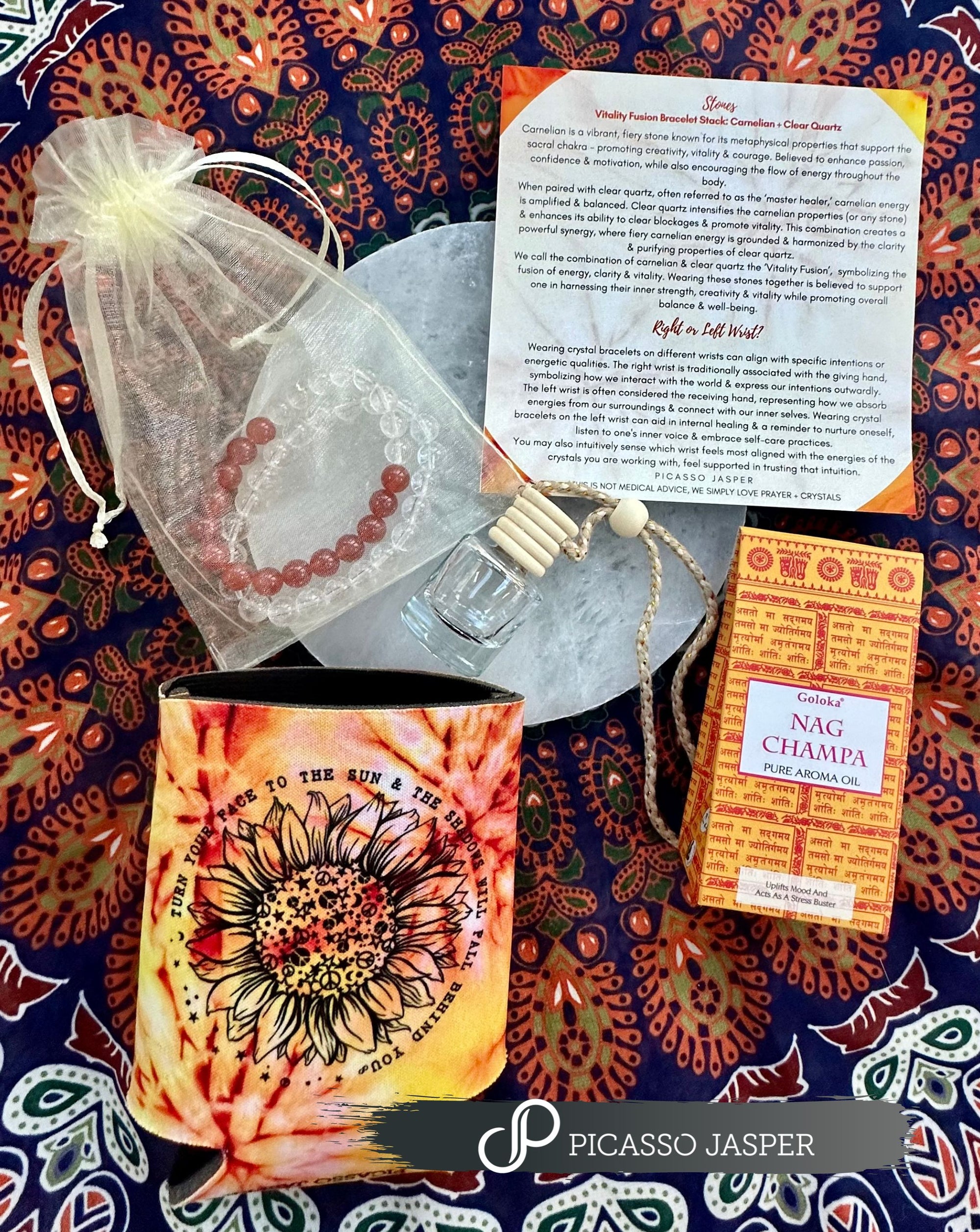 Vitality Fusion: Bracelet Stack & Nag Champa Diffuser, Ritual: Ambition, Clarity & Healing