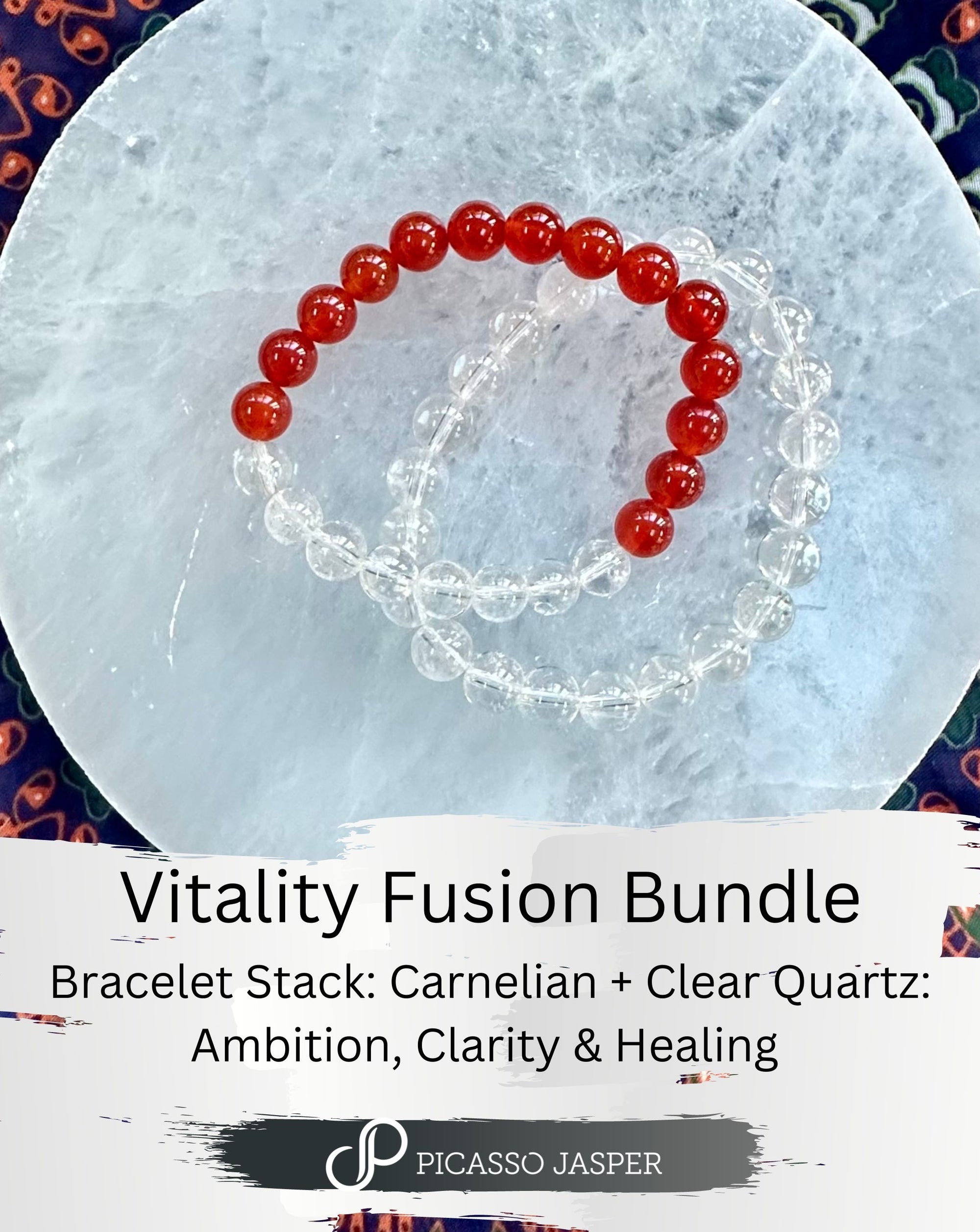 Vitality Fusion: Bracelet Stack & Nag Champa Diffuser, Ritual: Ambition, Clarity & Healing