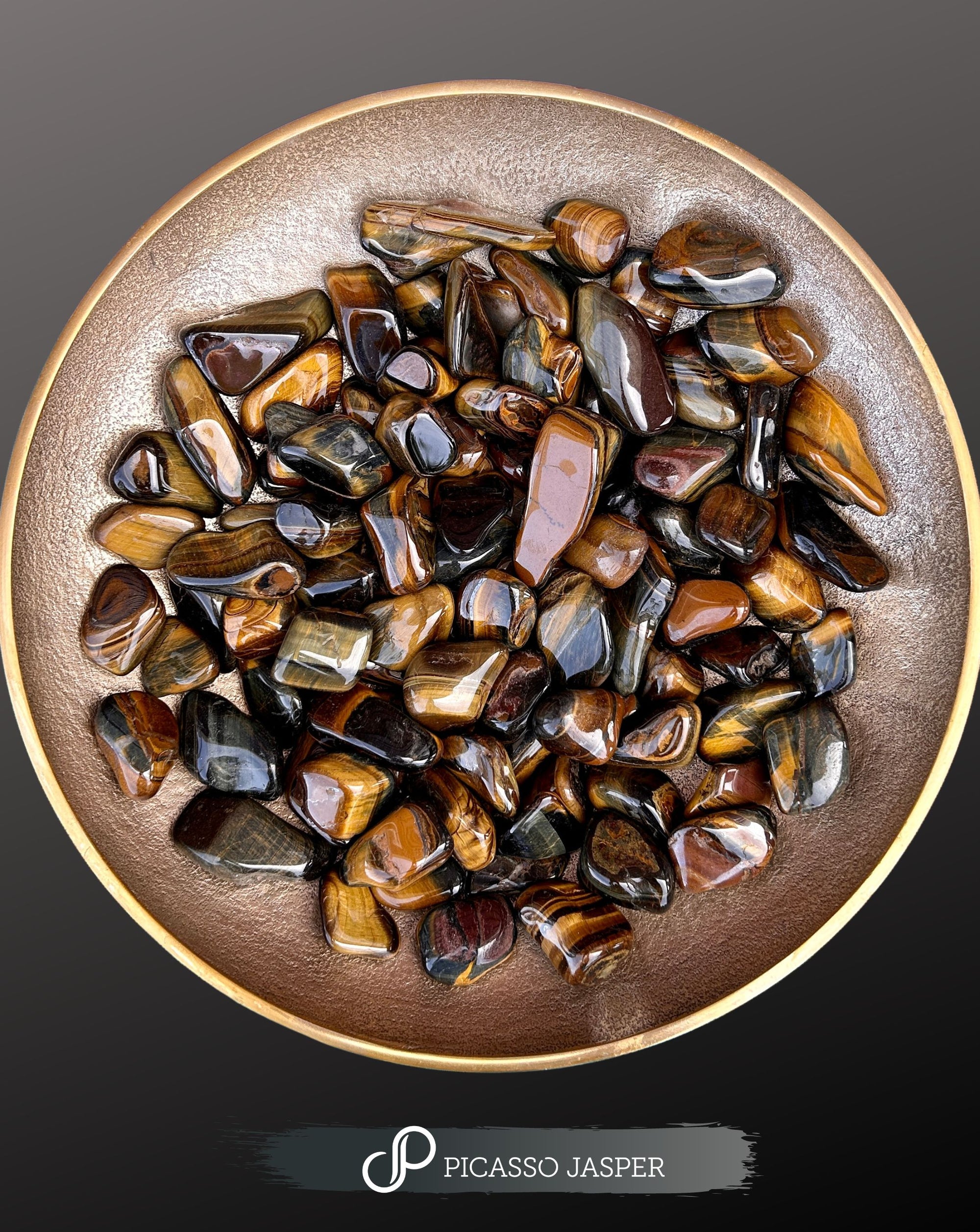 Tiger Eye, Tumbled Stone - Prosperity, Courage, Strength + Protection