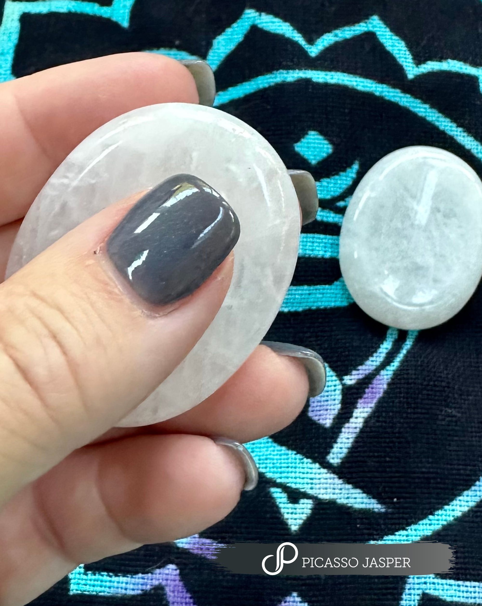 White Jade Worry Stone, Peace + Calm, Healing Energy