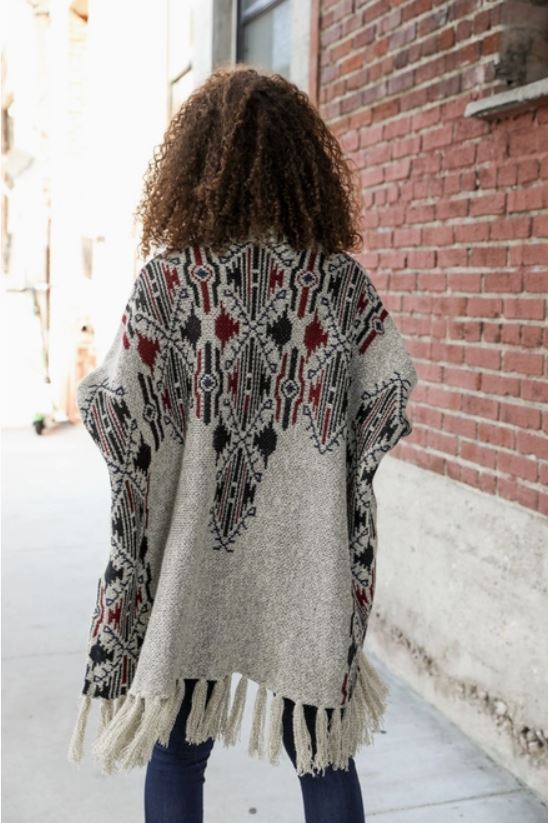 Last few! Heather Argyle Knit Ruana, Cozy Kimono