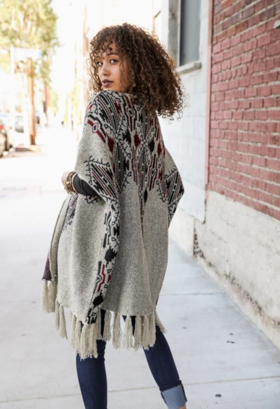 Last few! Heather Argyle Knit Ruana, Cozy Kimono