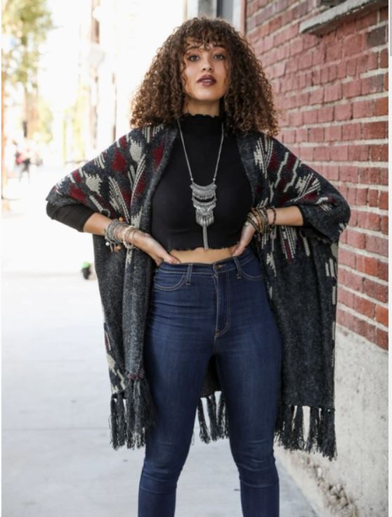 Last few! Heather Argyle Knit Ruana, Cozy Kimono