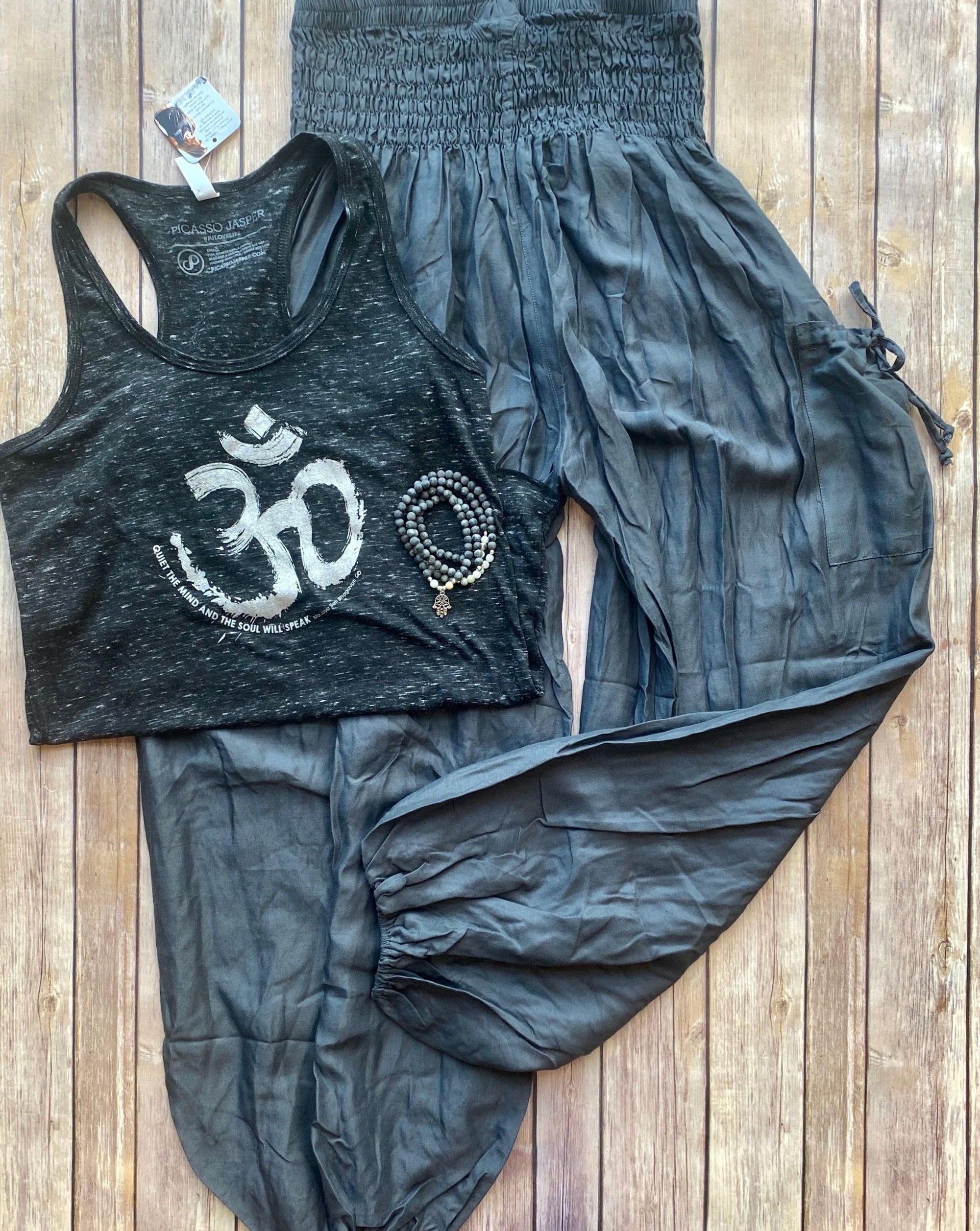 Last Ones! OM Tank & Gray Two Pocket Magic Pant + Crystal Bundle!
