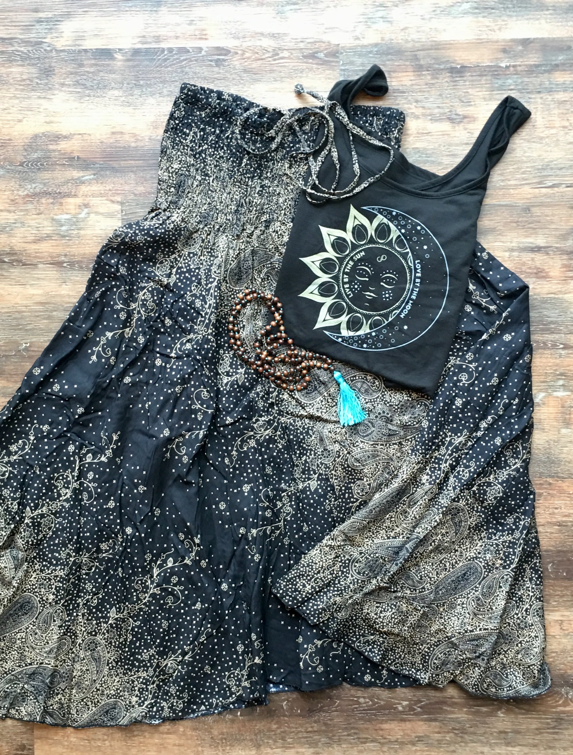 Last One! Black & Gold, Wide Leg Goddess Pant or Jumper