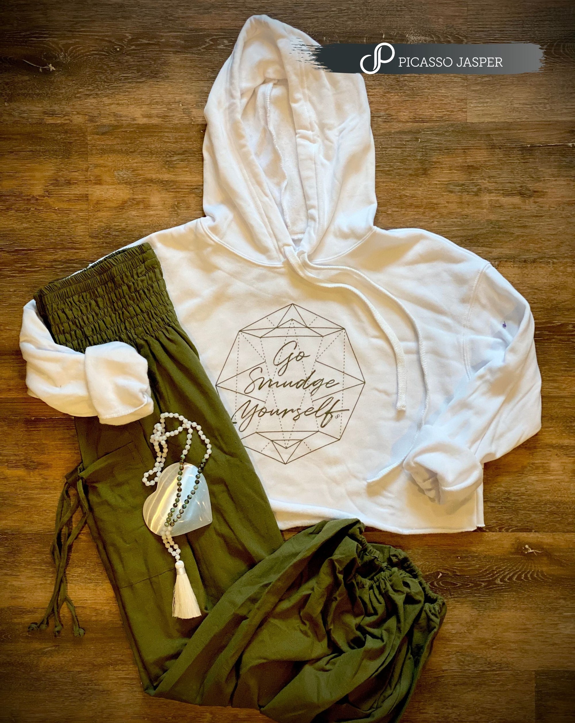 Last one! Go Smudge Yourself + Army Cotton Magic Pants + Crystal, Sweatshirt Bundle!