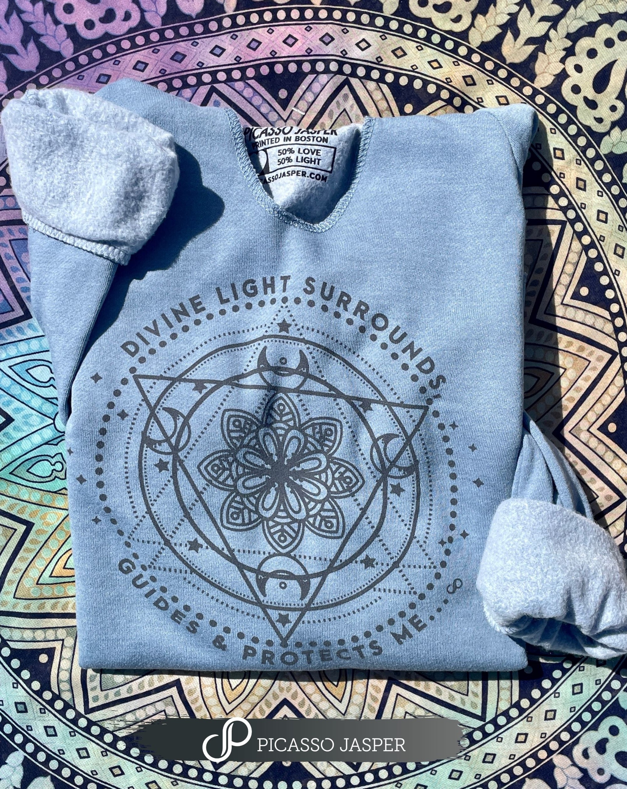 Divine Light Surrounds Guides & Protects Me, Hoodie Fleece