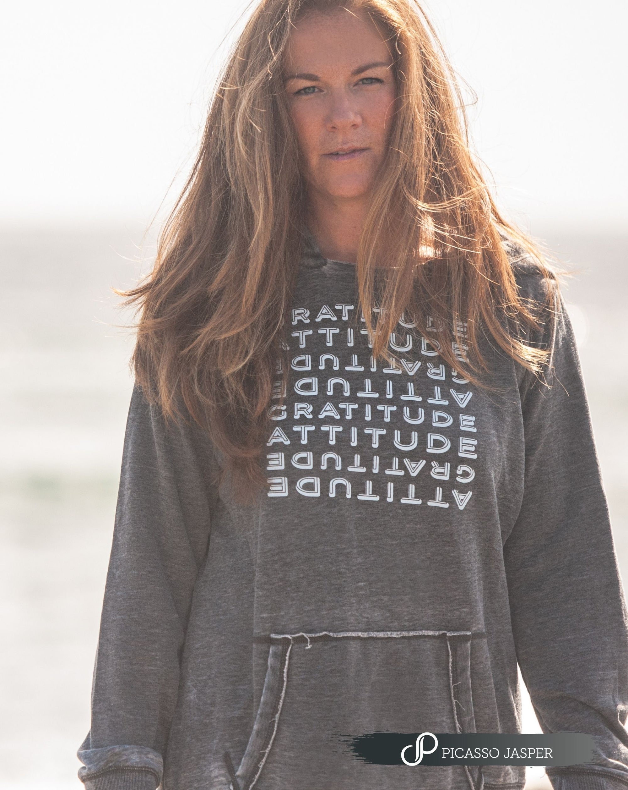 LAST ONE- SMALL!, Gratitude Attitude, Burnout Hoodie
