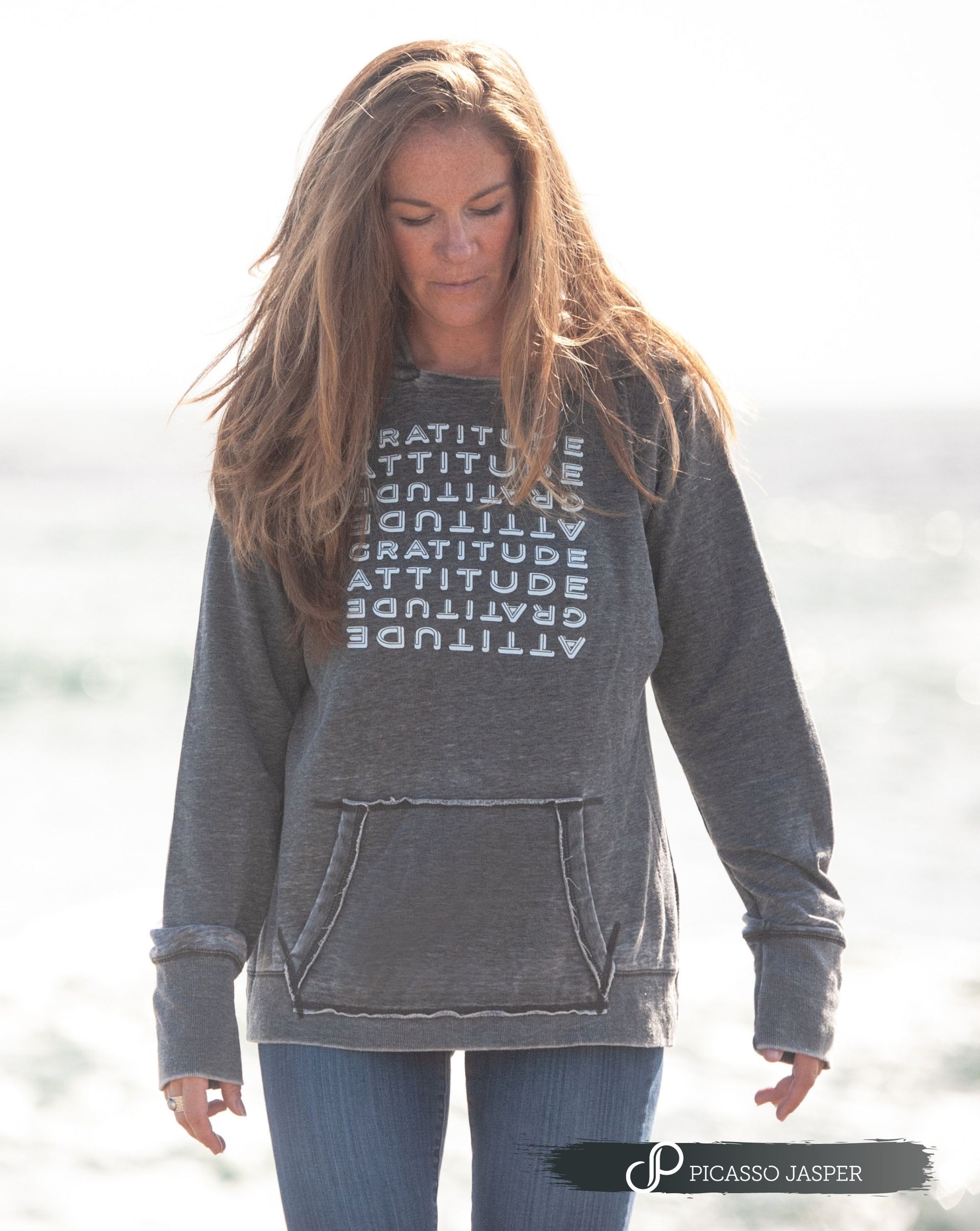 LAST ONE- SMALL!, Gratitude Attitude, Burnout Hoodie