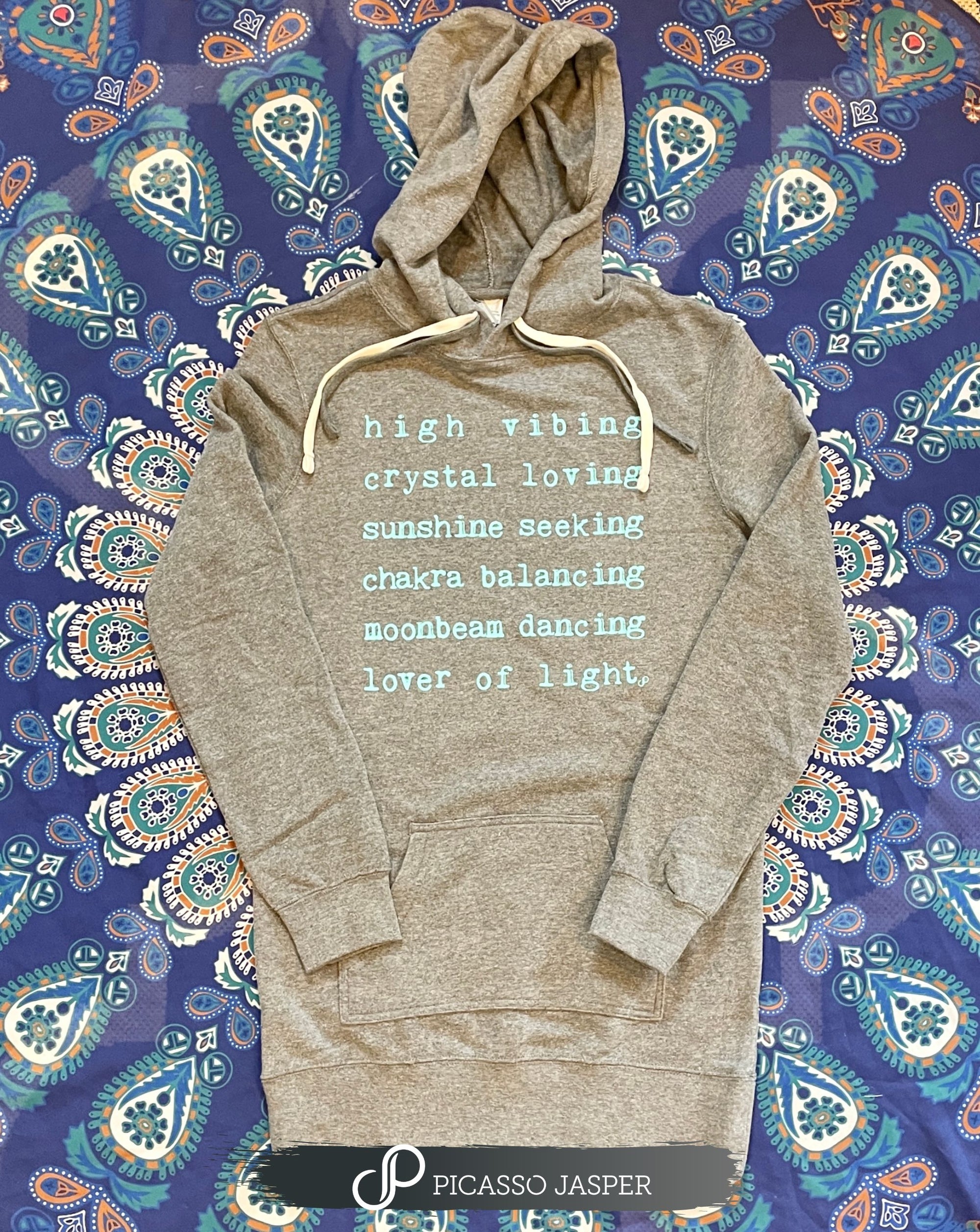 Lover of Light, Light Gray with Teal Ink Sweatshirt Dress