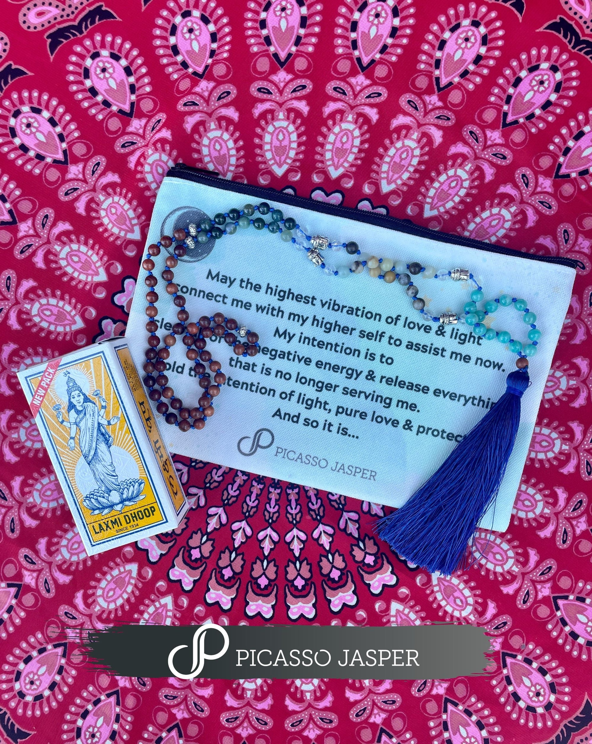 Abundance, Good Fortune & Blessings Mala + Bonus Prayer Pouch
