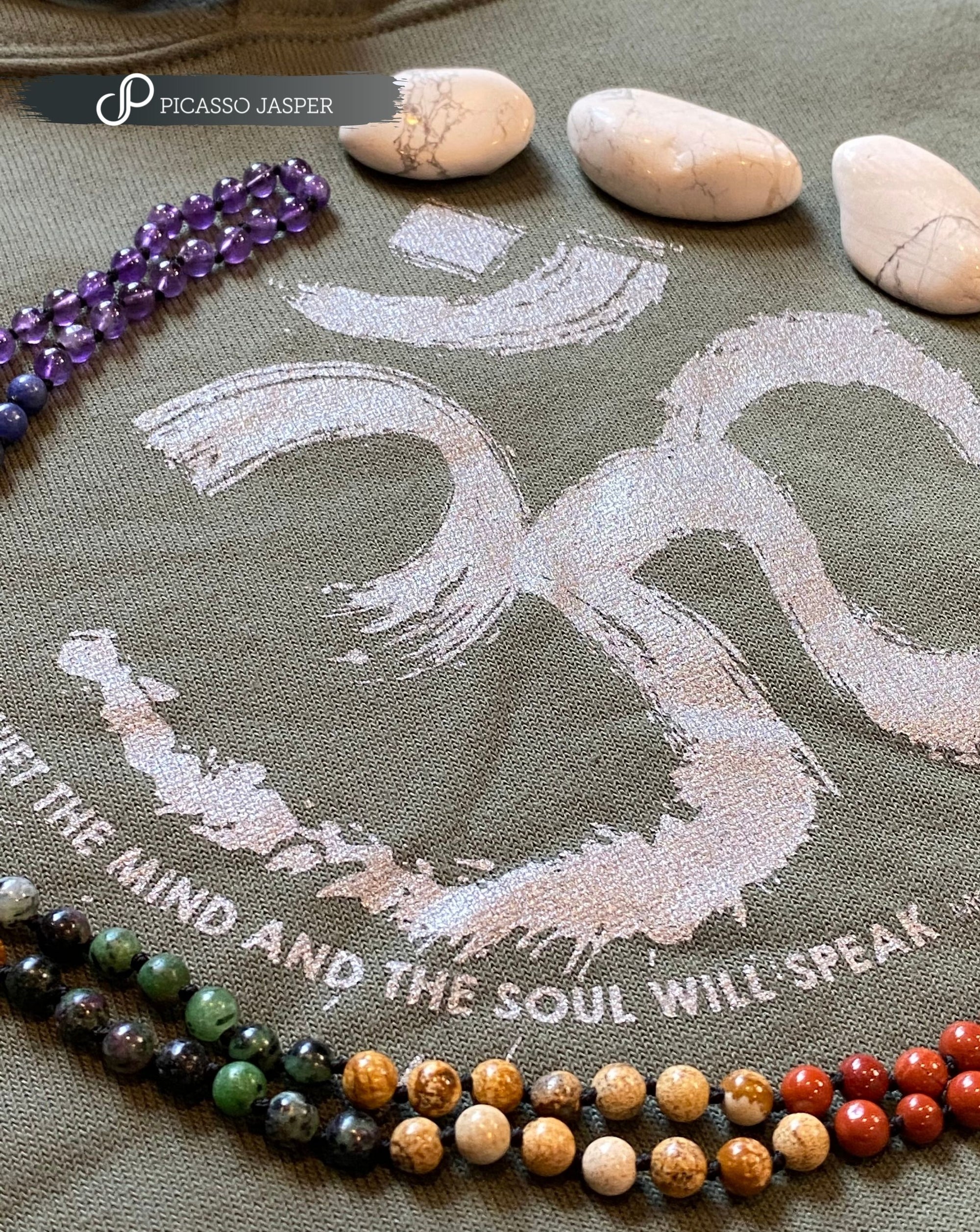 Last One! OM: Quiet the Mind & the Soul will Speak, Crop Hoodie