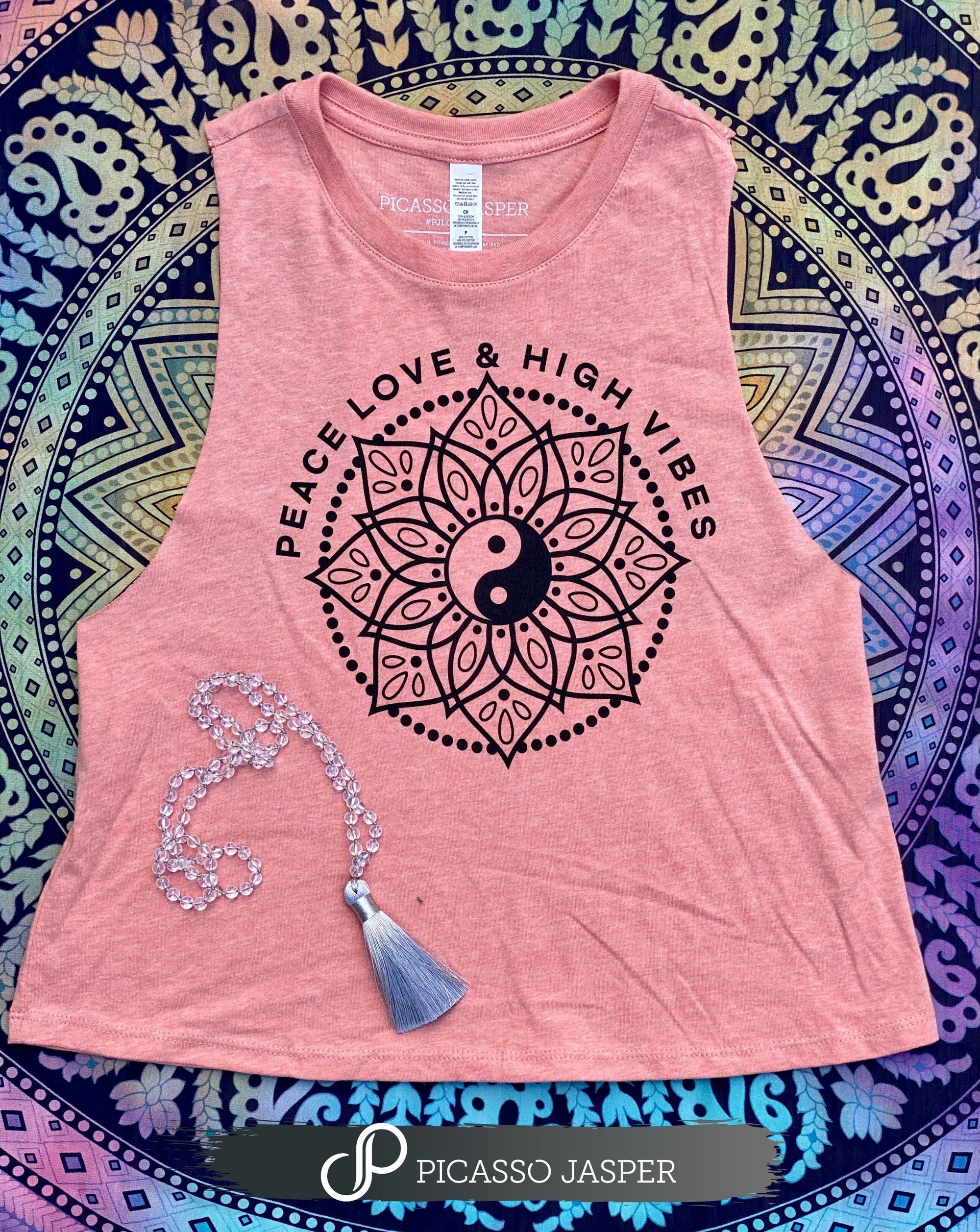 Last Ones! Peace Love & High Vibes, Crop Tank