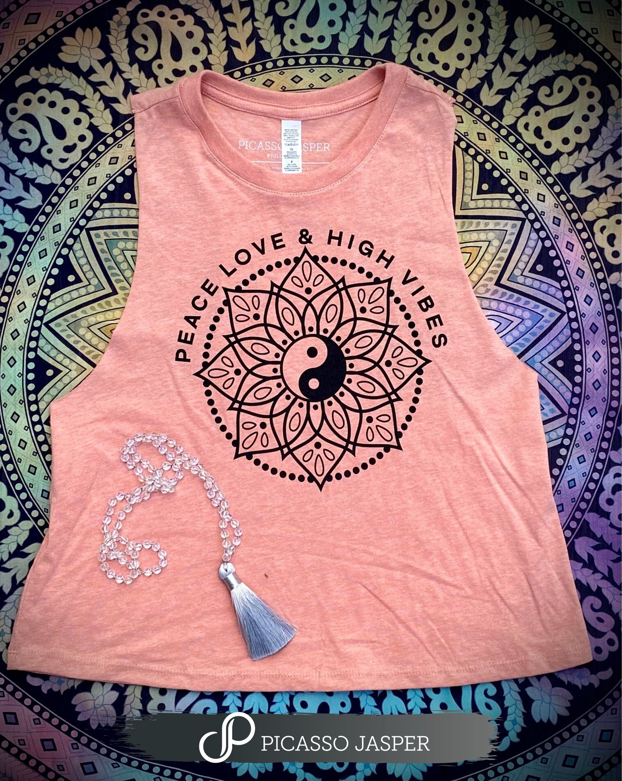 Last Ones! Peace Love & High Vibes, Crop Tank