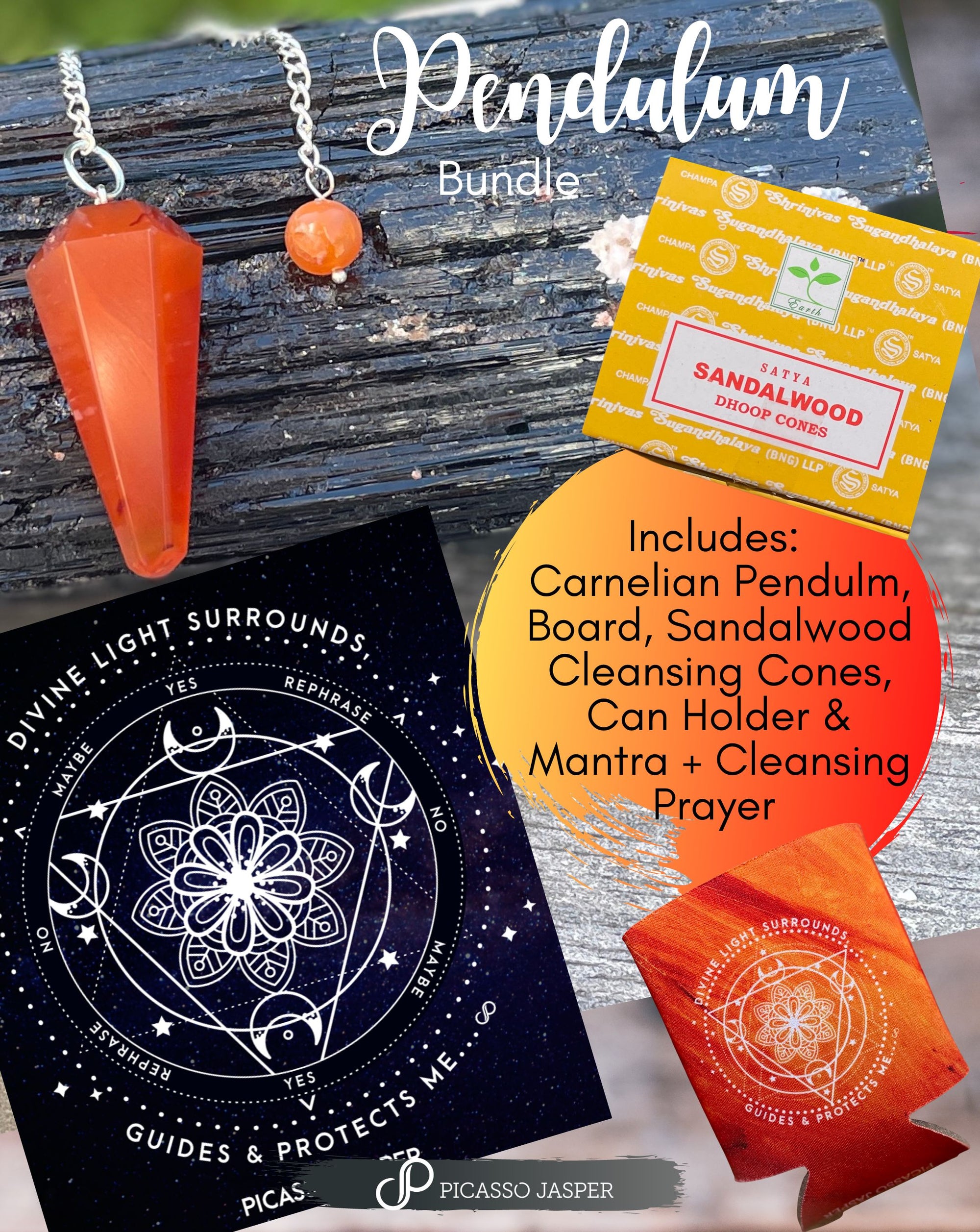 Carnelian Pendulum + Board & More, Bundle