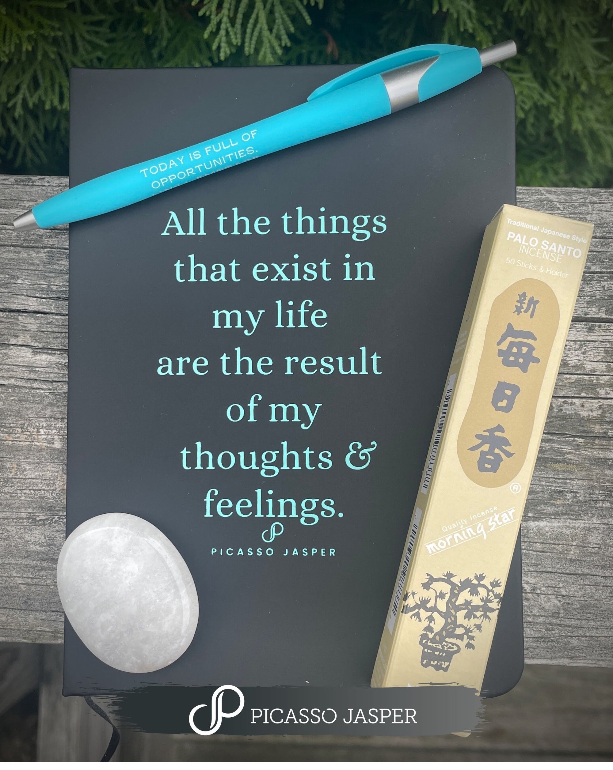 Last One! Reflection Journal + White Jade Worry Stone, Cleansing Bundle