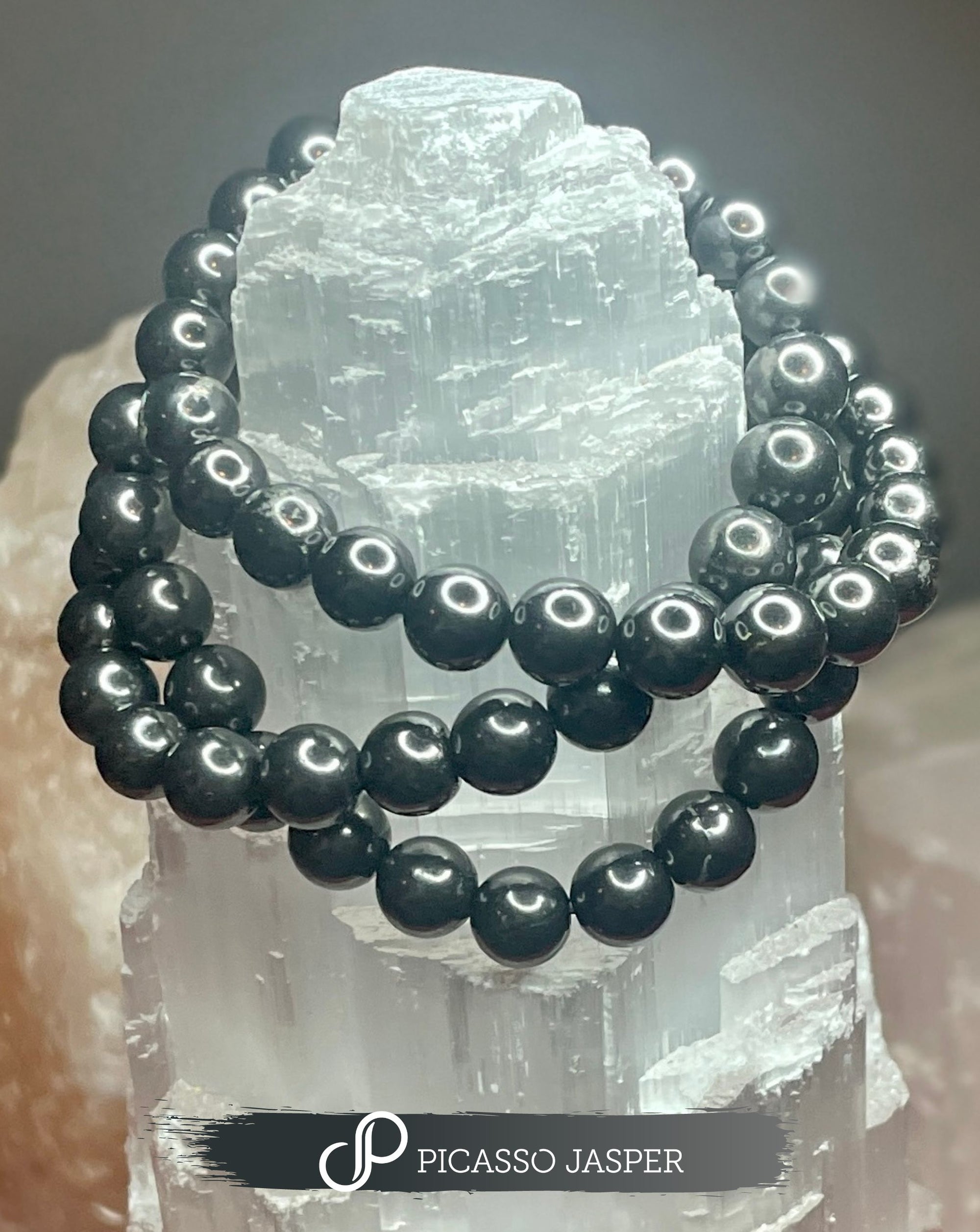 Shungite, EMF Protective & Aura Cleanse Bracelet-  8mm bead