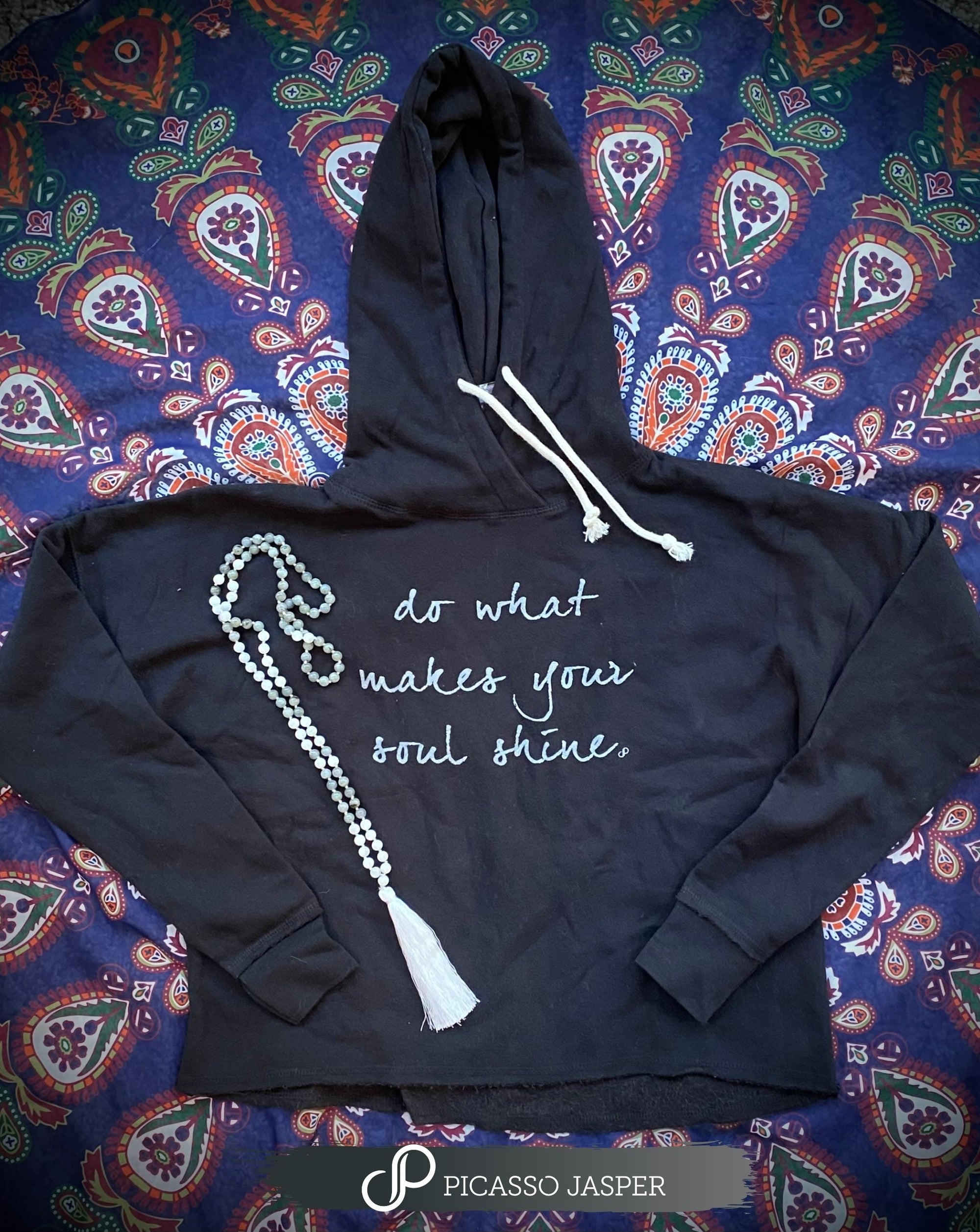 Do What Makes Your Soul Shine, Black Hoodie + Shiva Pants + Crystal- Bundle!