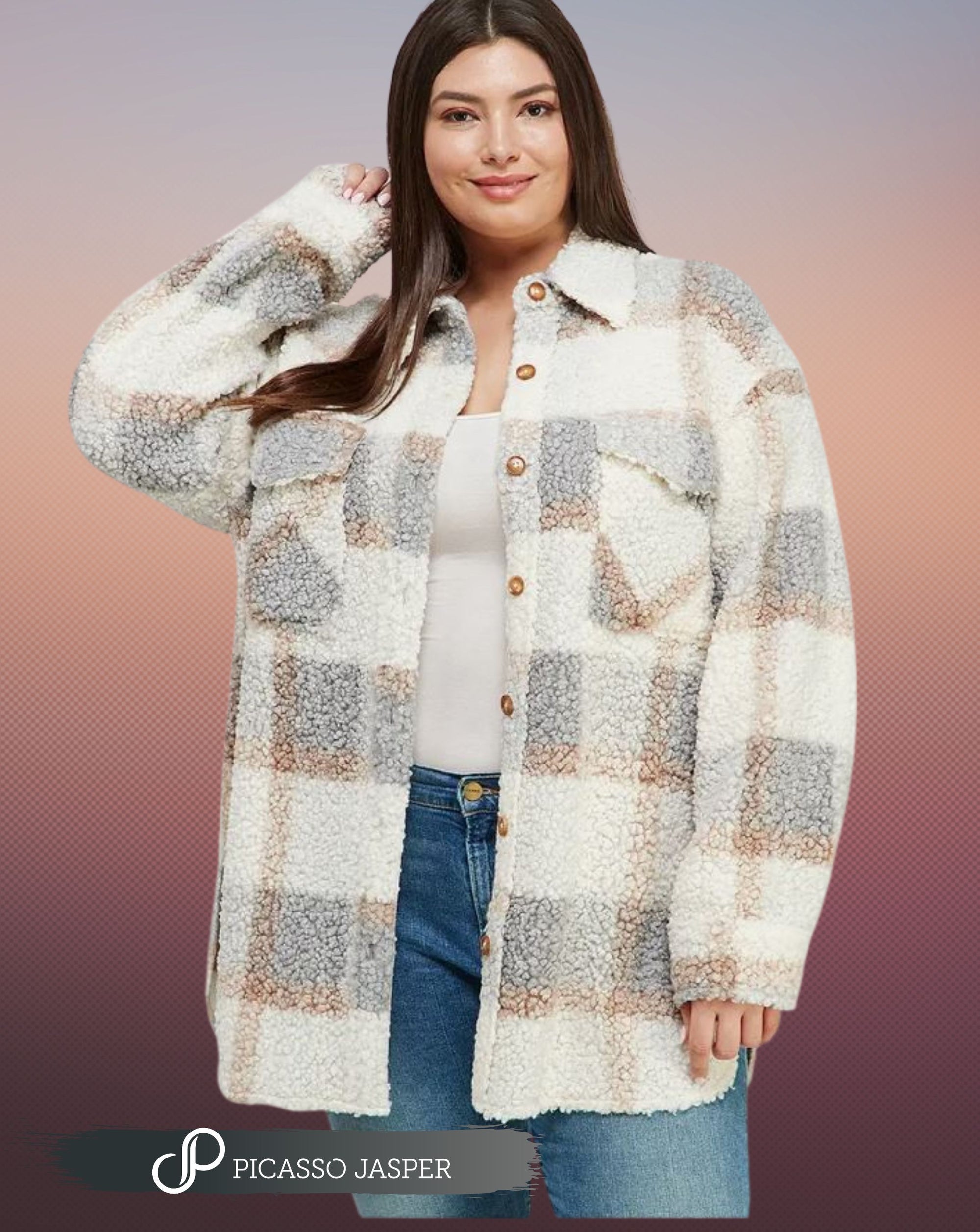 Last Ones! Cozy Teddy Bear, Fuzzy Shacket