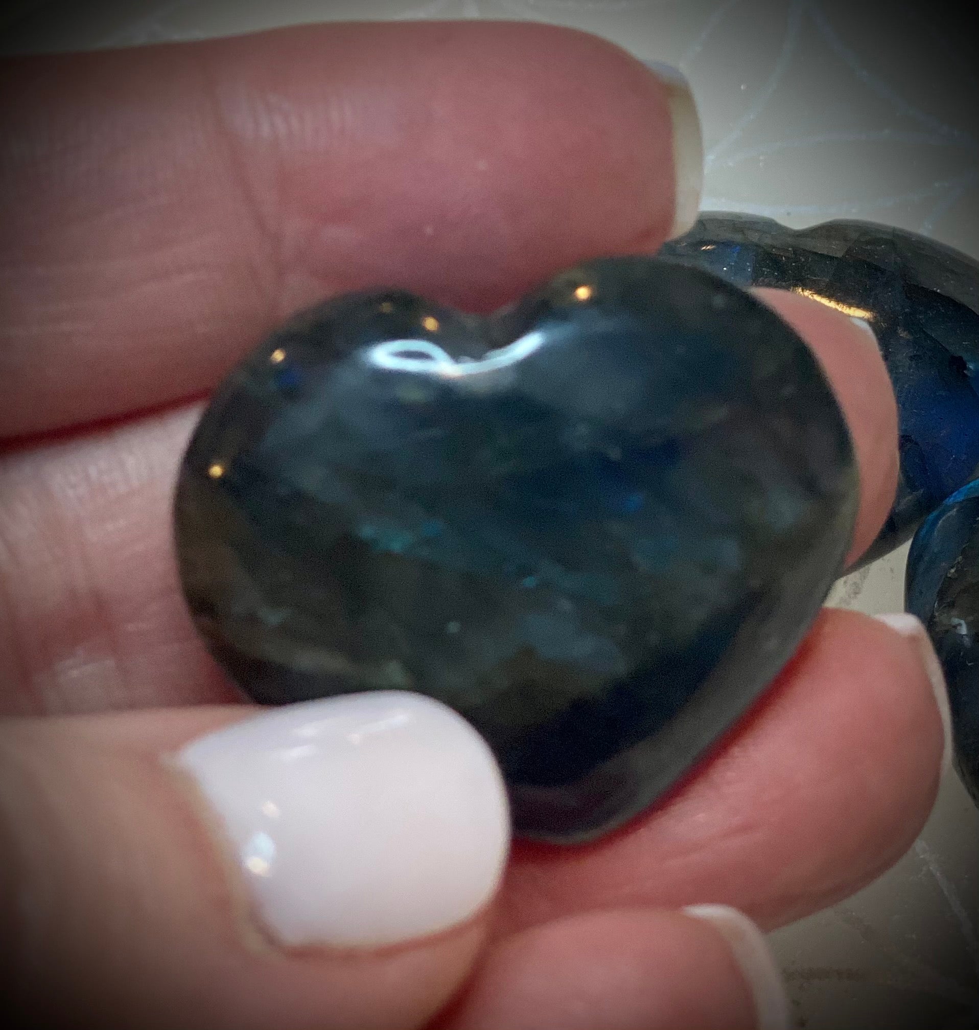 Labradorite Heart- Intuition + Protection