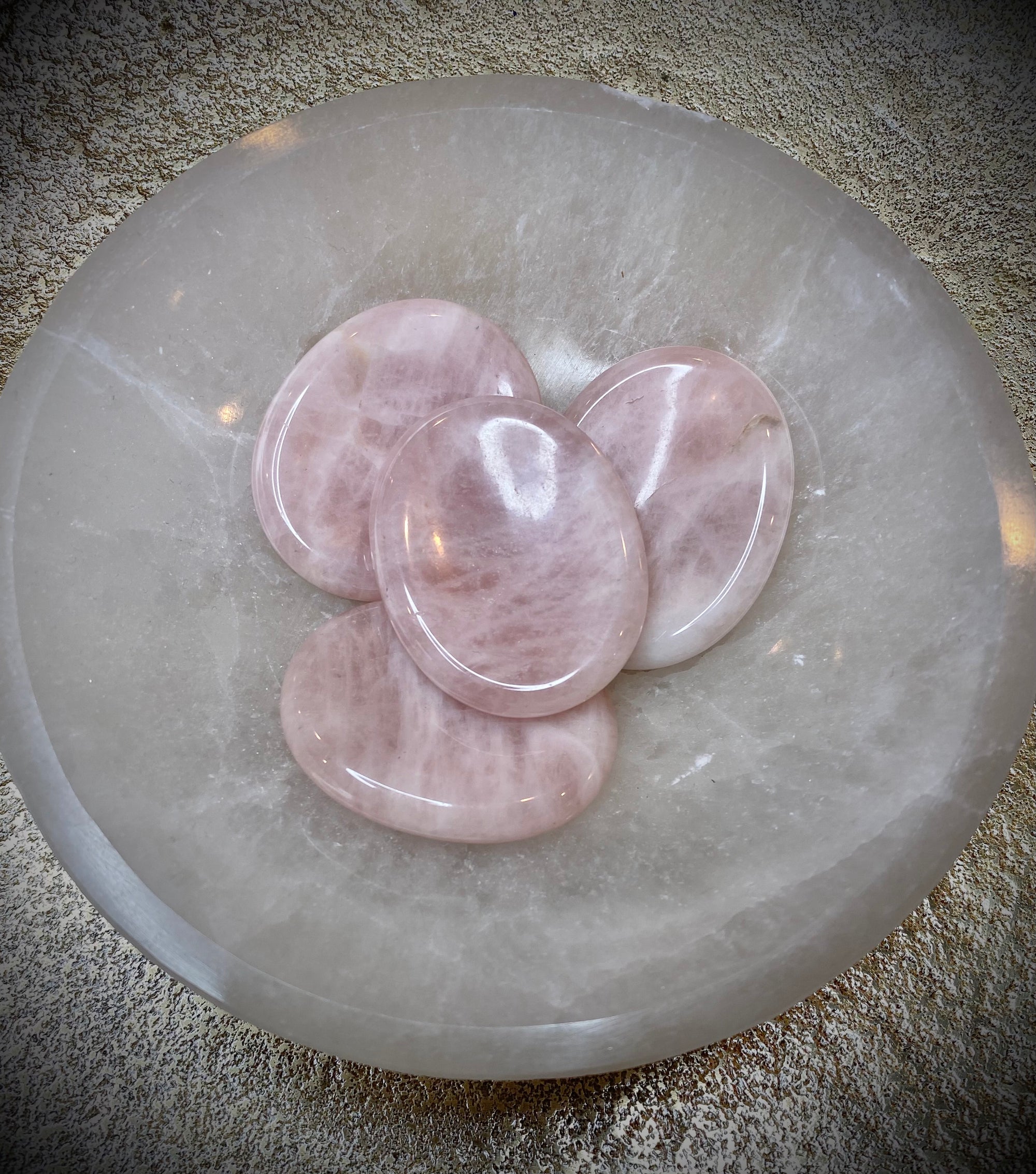 Petite Rose Quartz Worry Stone, Unconditional Love + Healing Energy