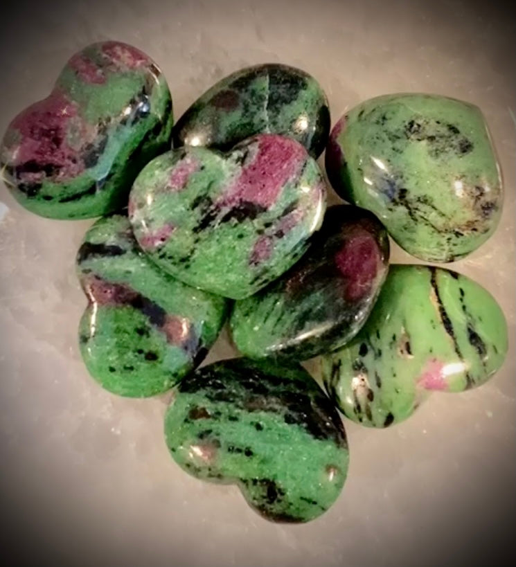 Ruby Zoisite Heart- Optimism, Hope + Personal Growth