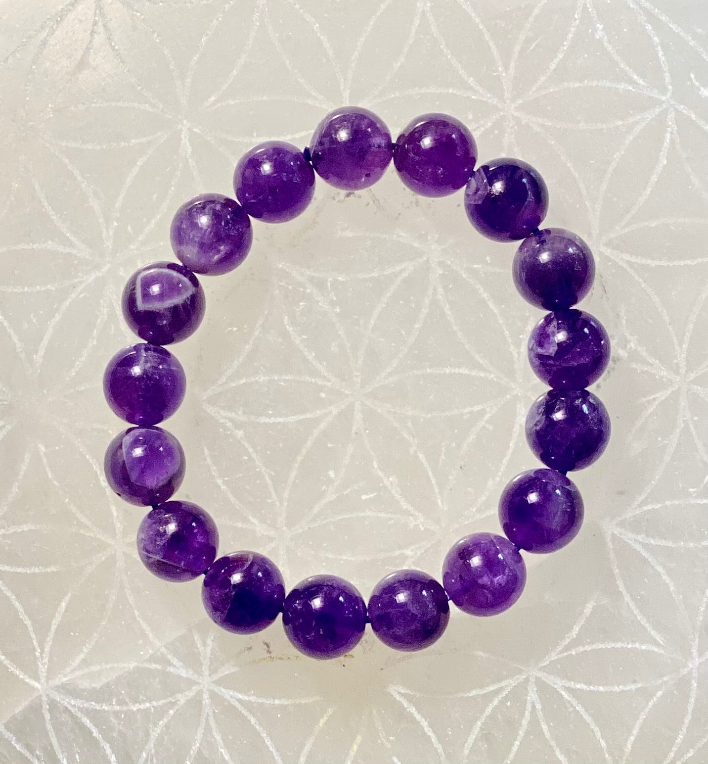 Amethyst 6 or 8mm bead Bracelet, Intuition + Protection