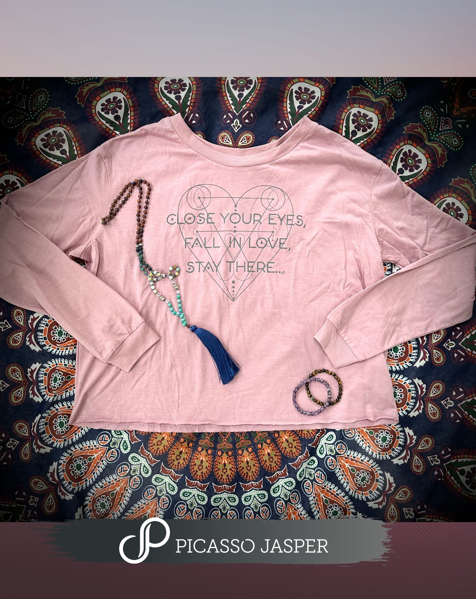 Fall in LOVE, slightly cropped, Long sleeve Tee