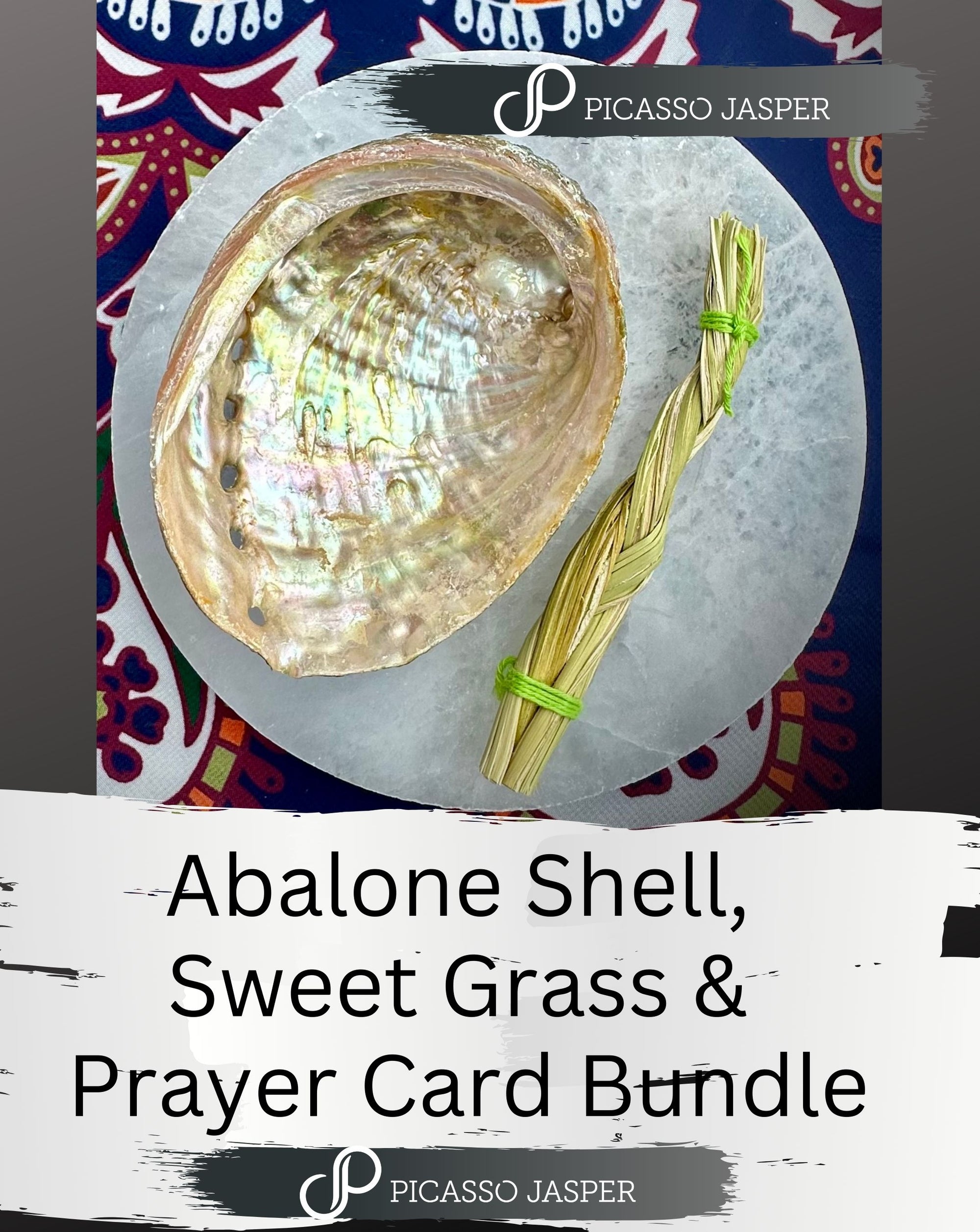 Abalone Shell, Sweet Grass + Cleansing Prayer Bundle: Compassion, Cleansing + Balanced