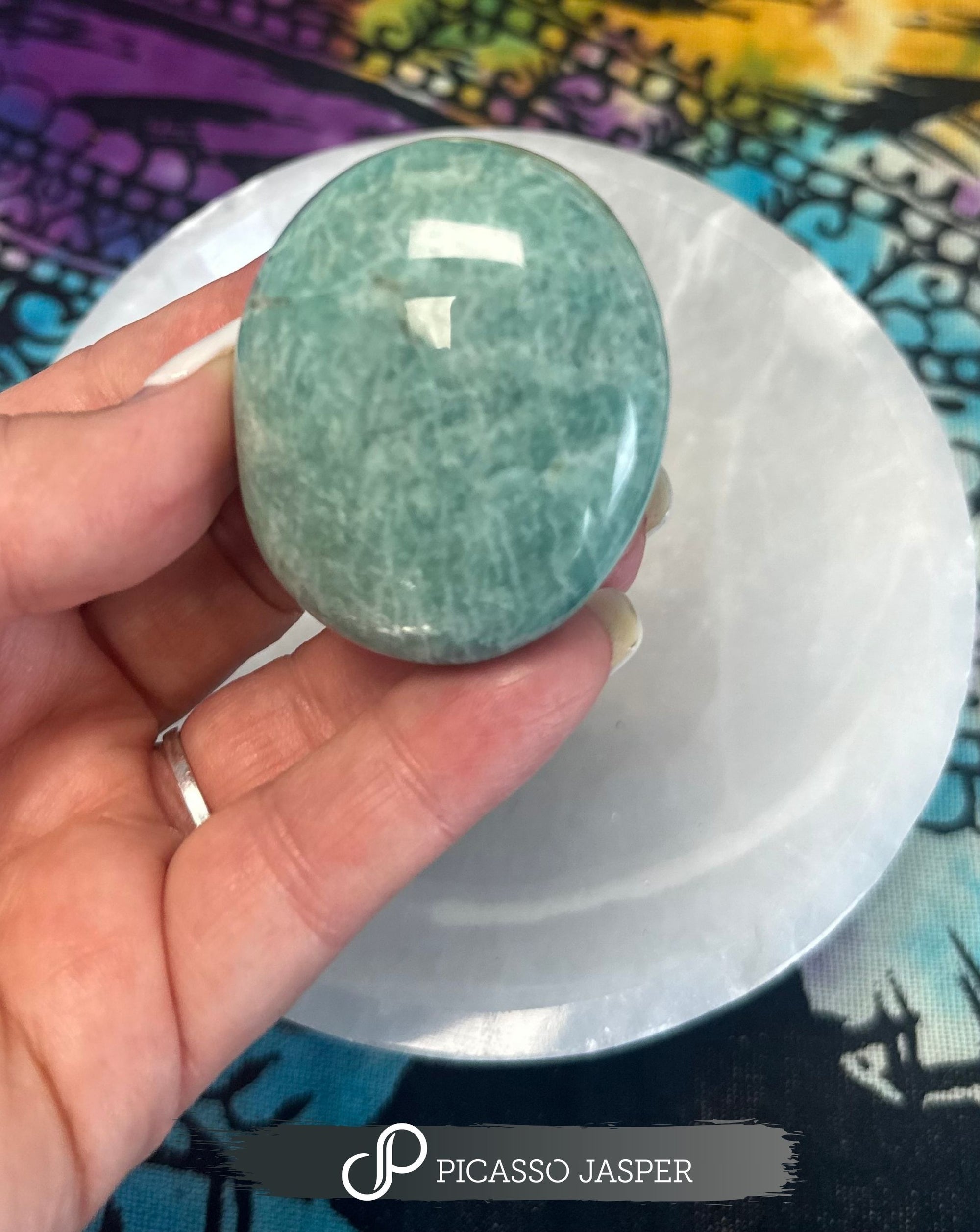 Amazonite Palm Stone: COURAGE • TRUTH • HARMONY