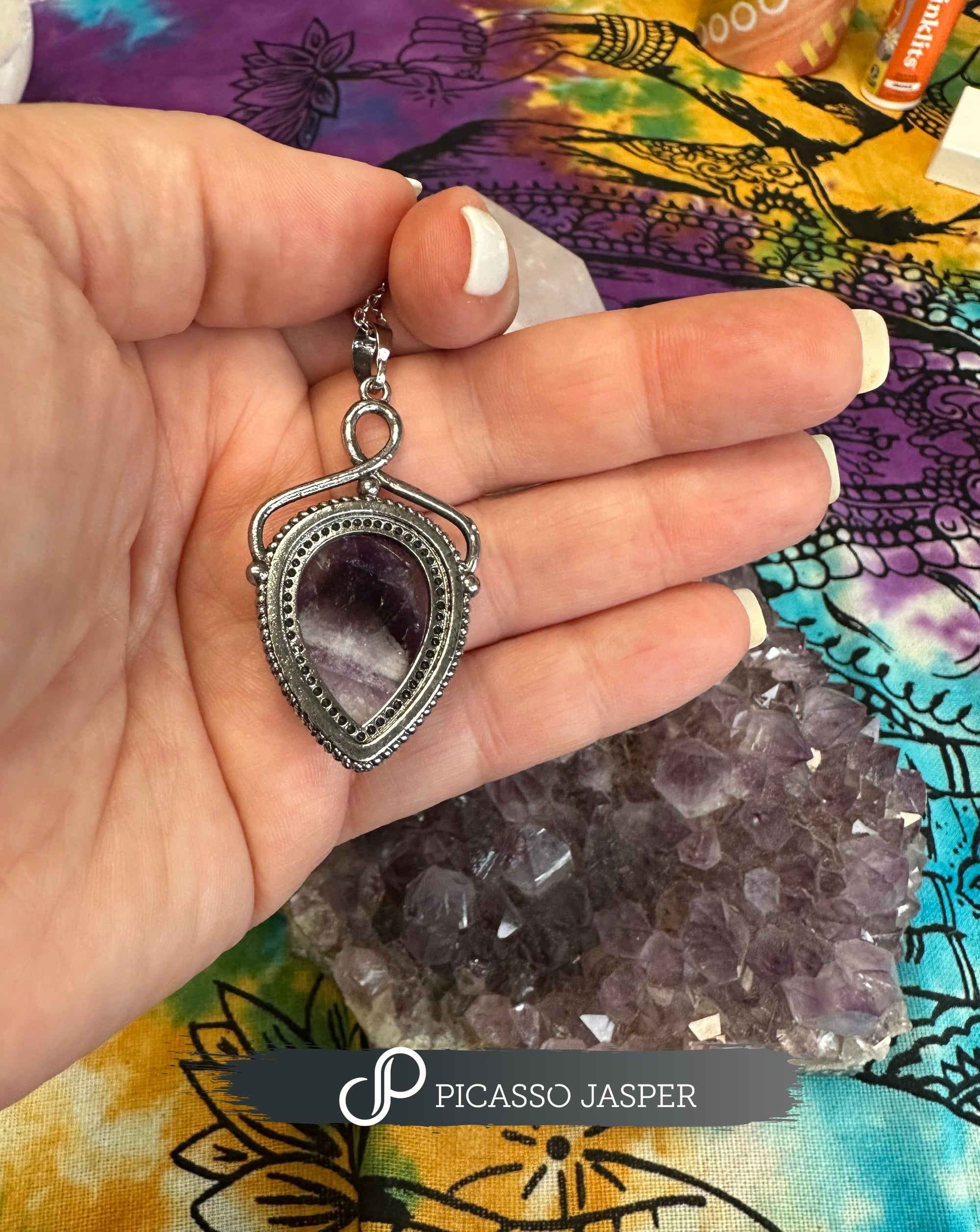 Rose Quartz or Amethyst Crystal Pendant- Cleansed & Charged