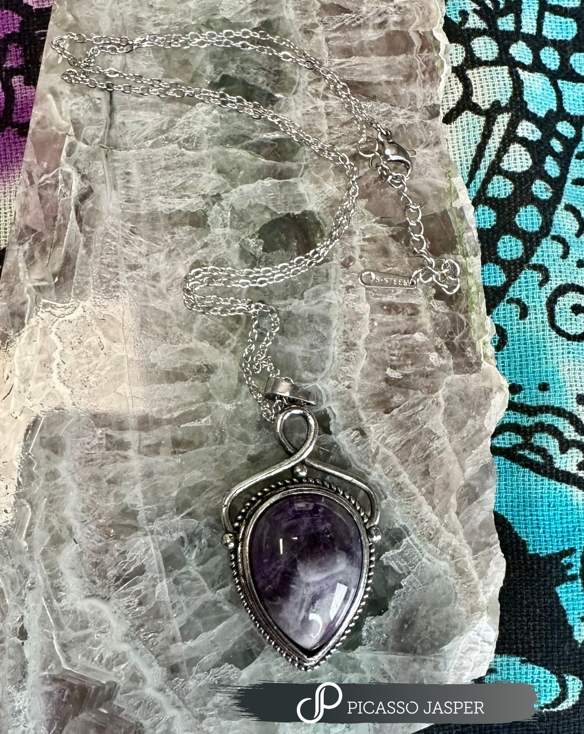 Rose Quartz or Amethyst Crystal Pendant- Cleansed & Charged