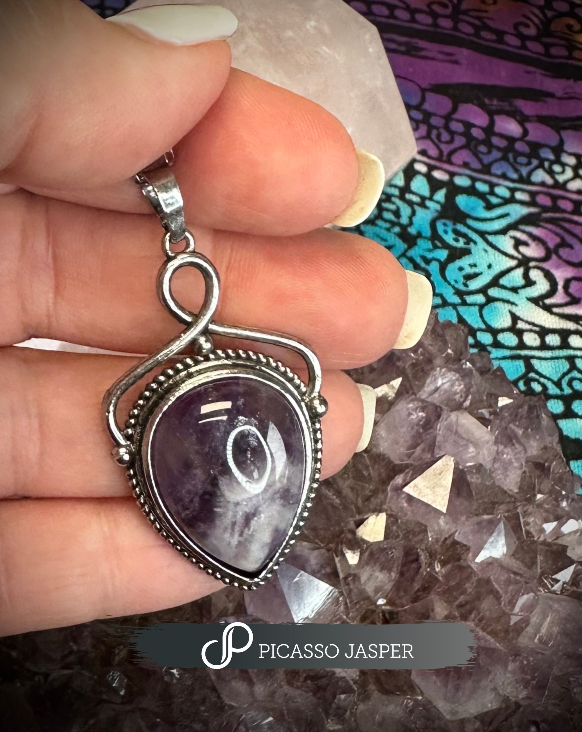 Rose Quartz or Amethyst Crystal Pendant- Cleansed & Charged