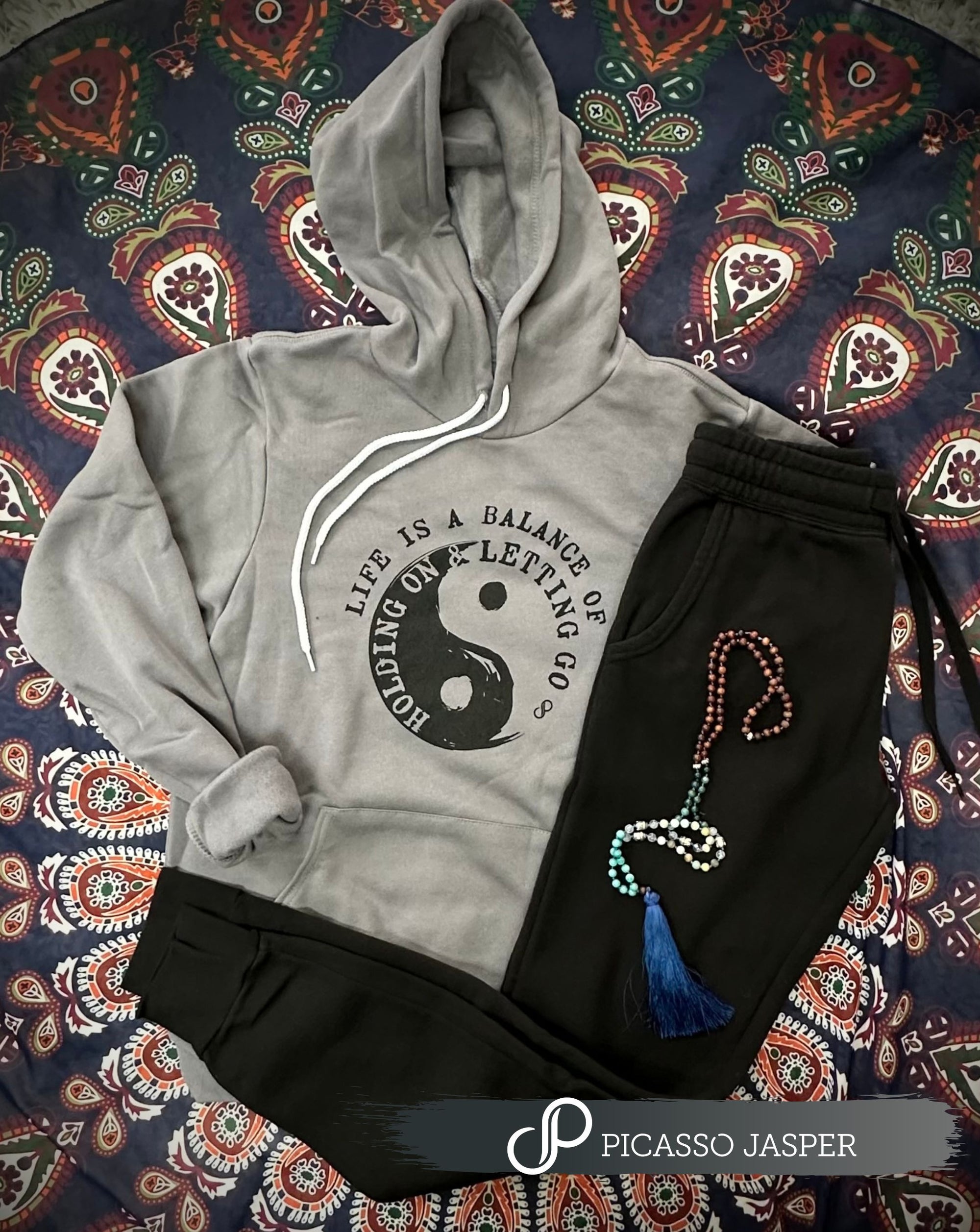 Balance: Yin Yang Sweatshirt + Jogger +  Crystal, Bundle!