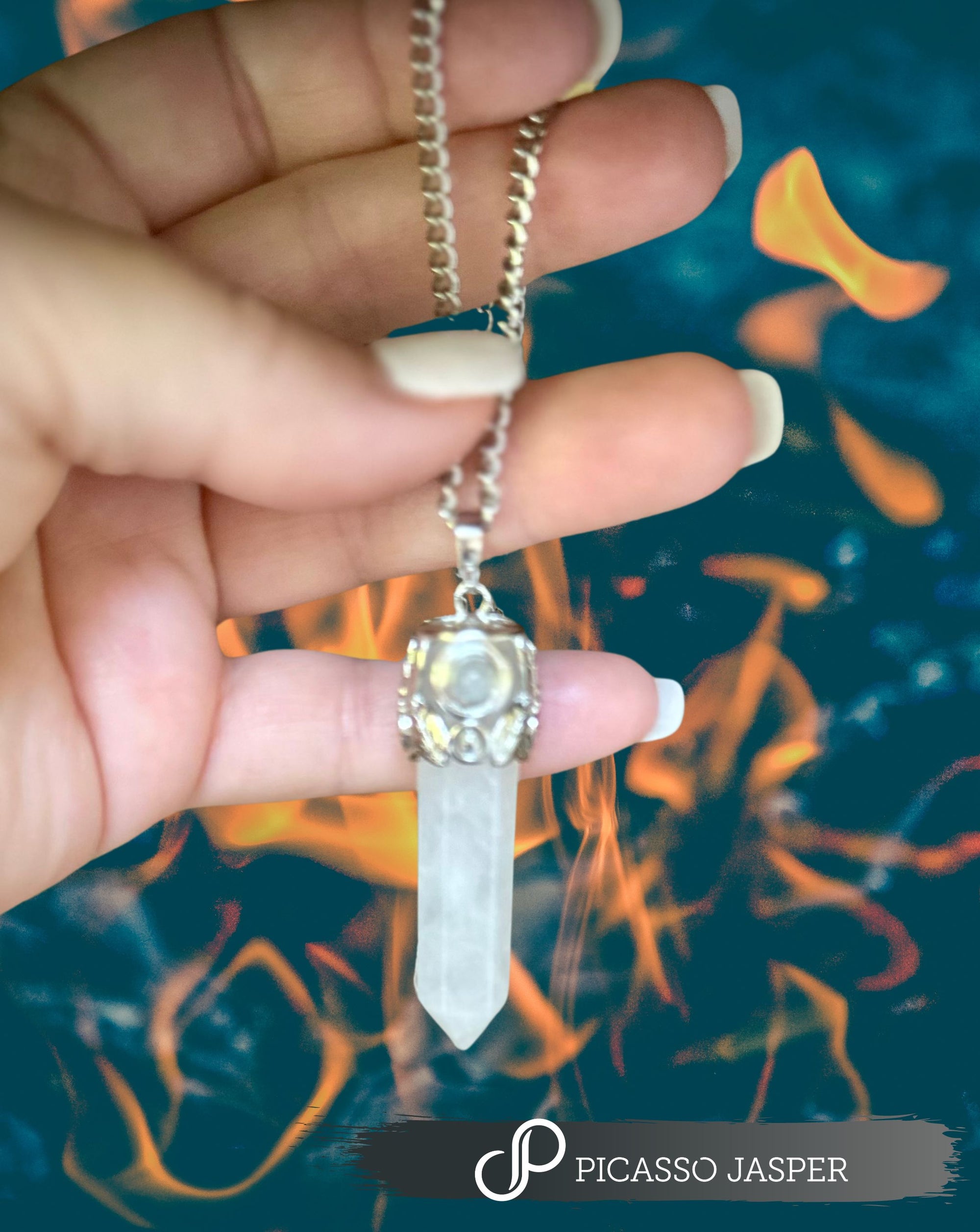 Clear Quartz Point Pendant Necklace