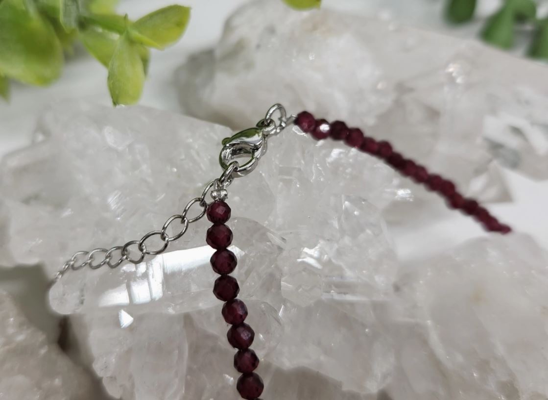 Faceted Garnet Necklace- Passion, Strength Protection