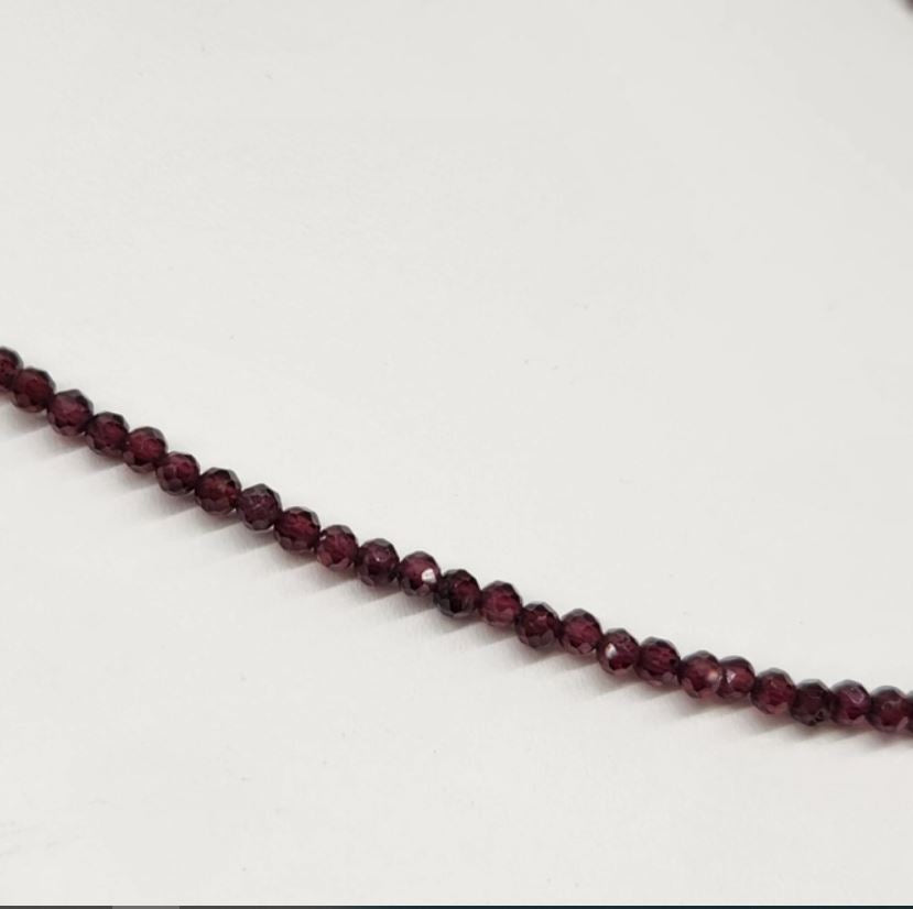 Faceted Garnet Necklace- Passion, Strength Protection