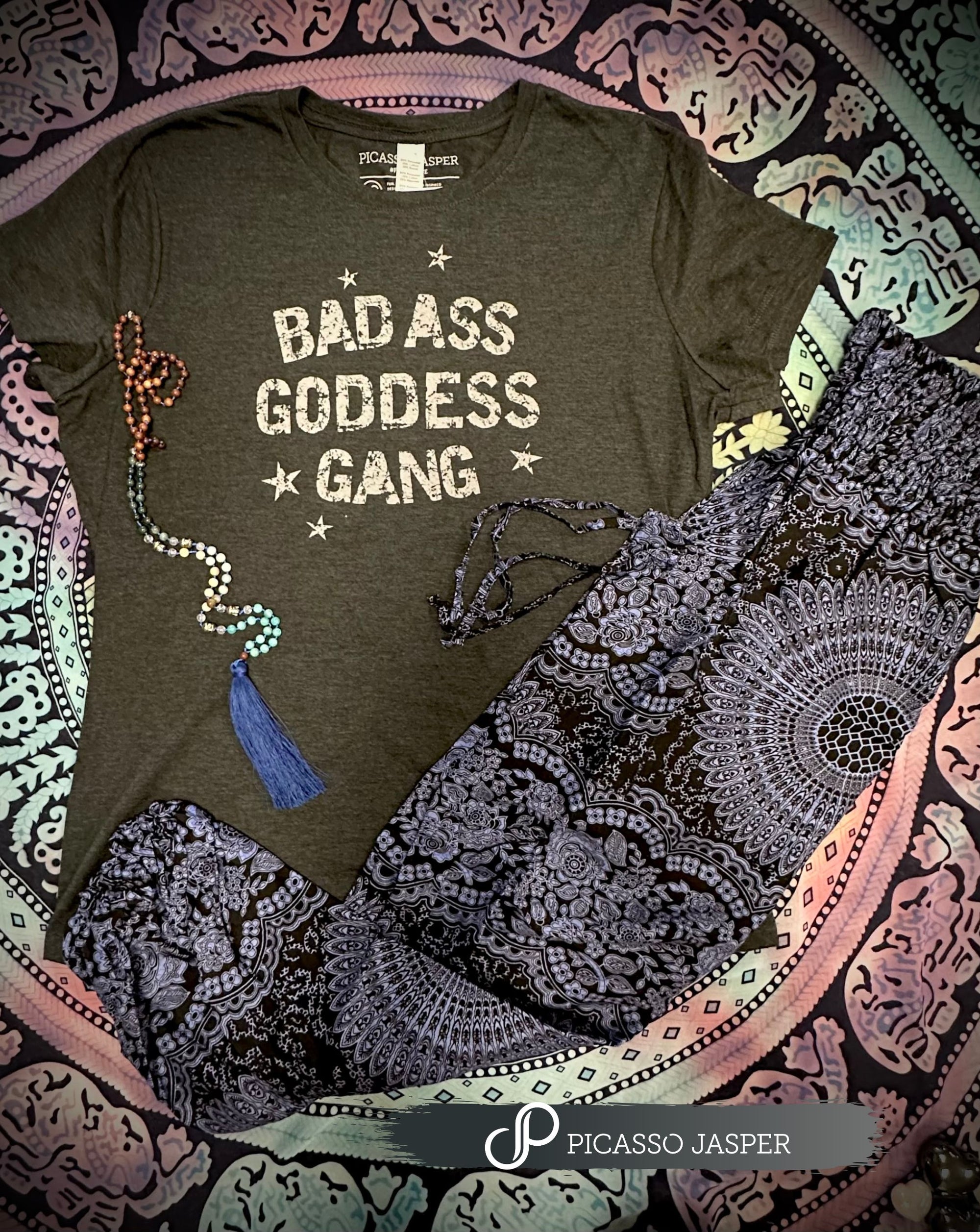 Goddess Gang & Mandala Rayon, 2 Pocket Goddess Pants + Crystal- Bundle!