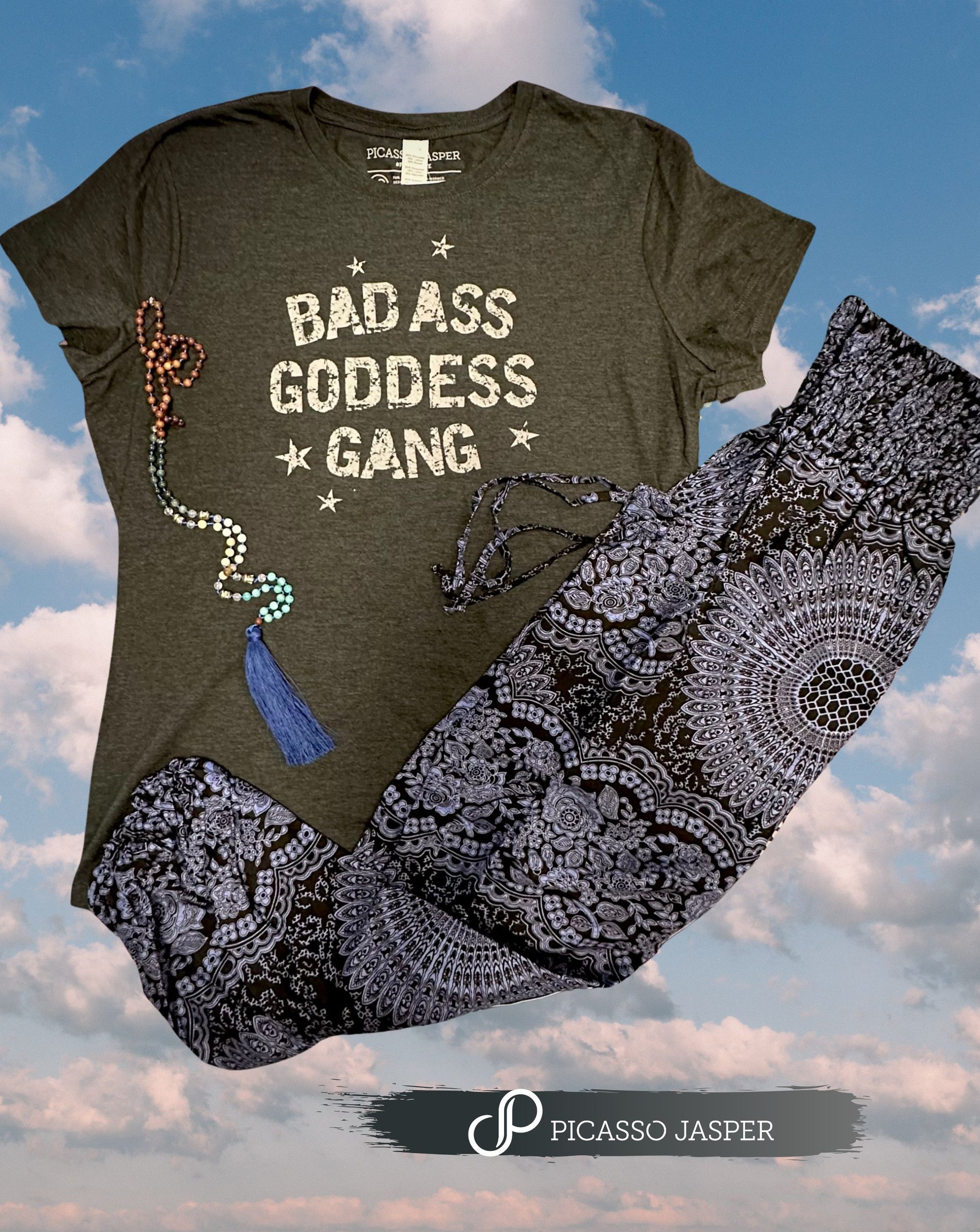 Goddess Gang & Mandala Rayon, 2 Pocket Goddess Pants + Crystal- Bundle!